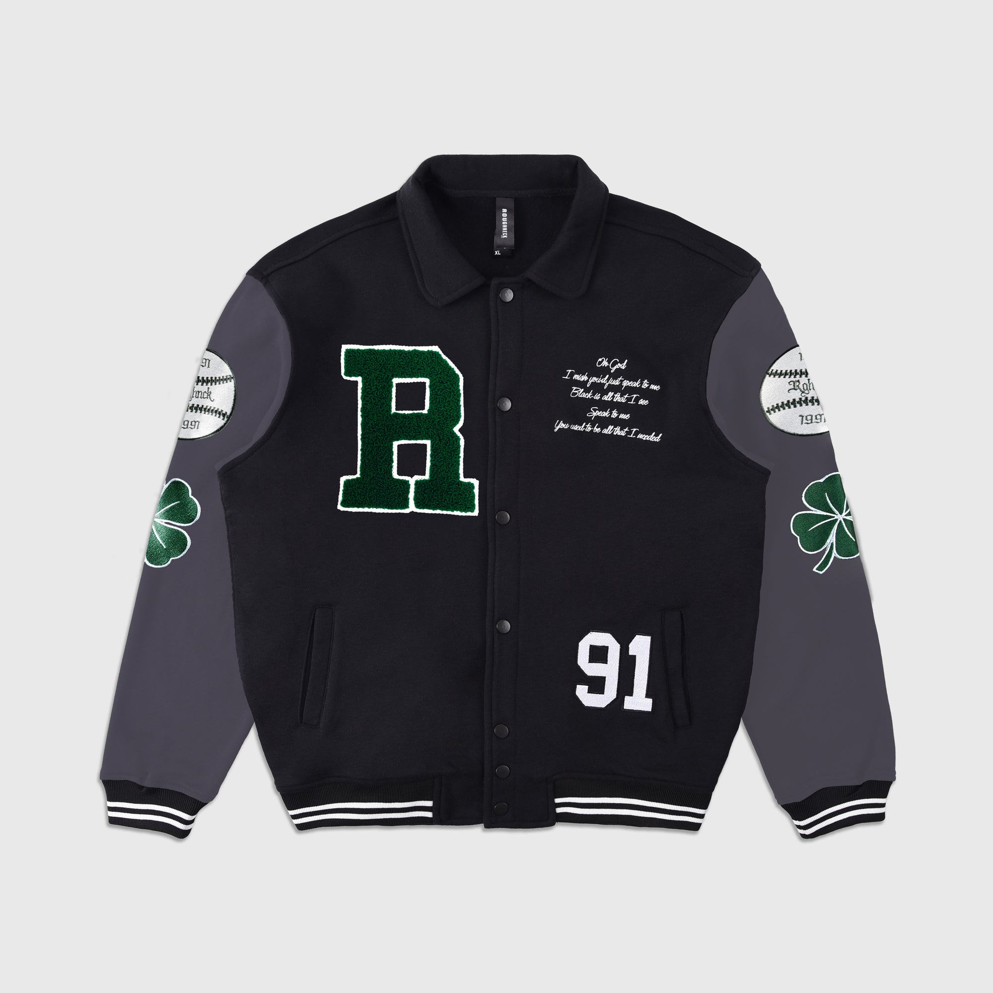 Roughneck VB010 Black Clover Varsity Jacket