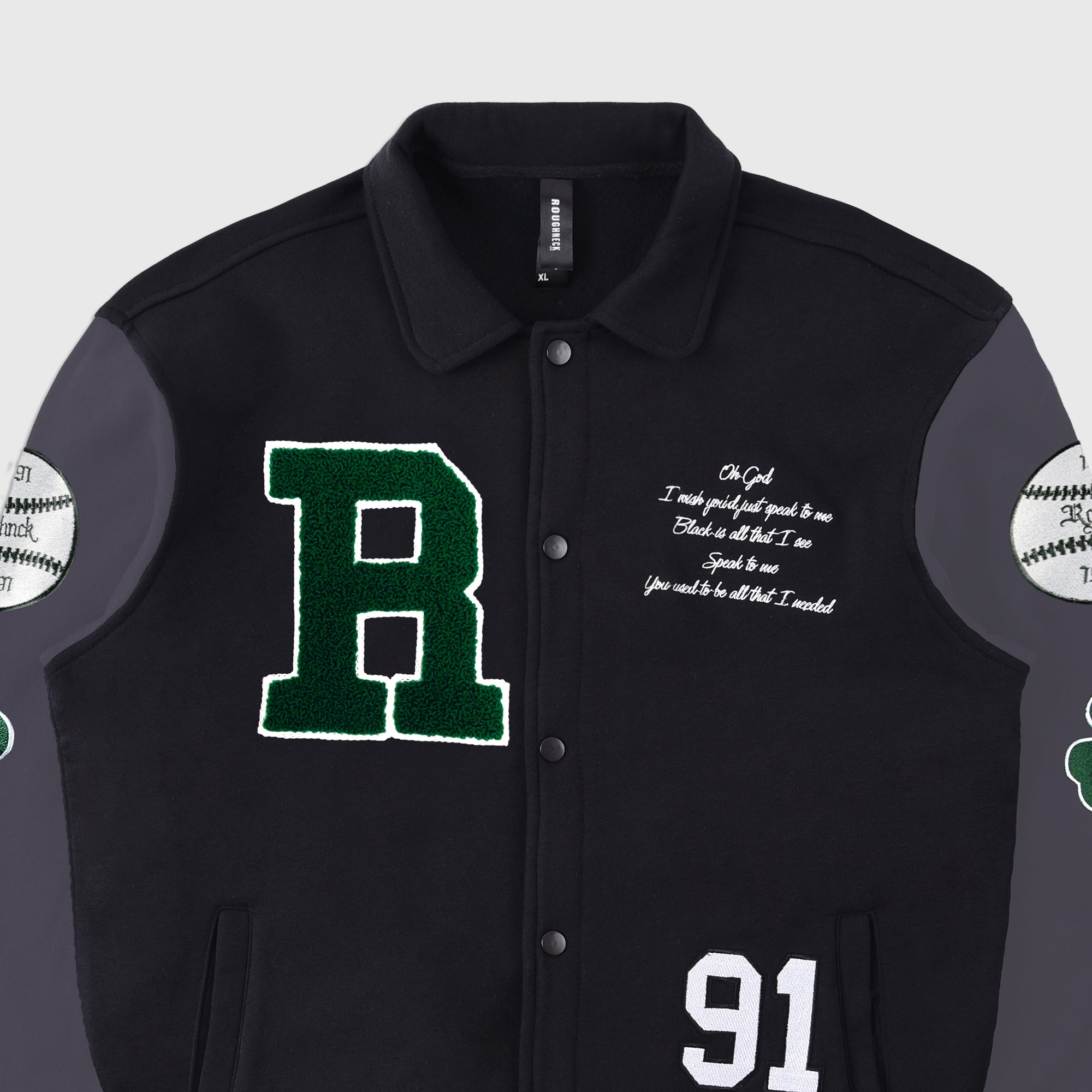 Roughneck VB010 Black Clover Varsity Jacket