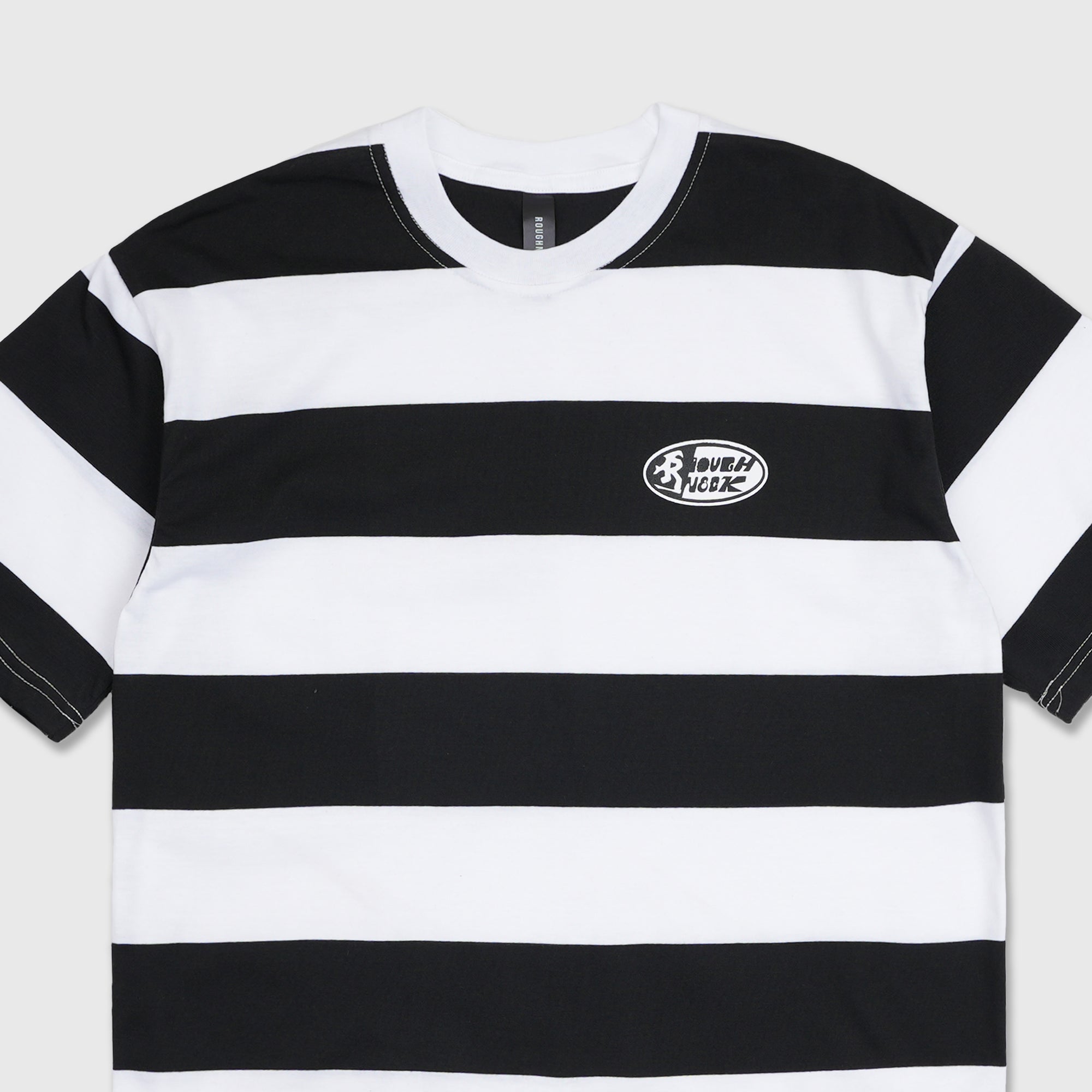 Roughneck T457 Black White Grandpa Stripe Tshirt