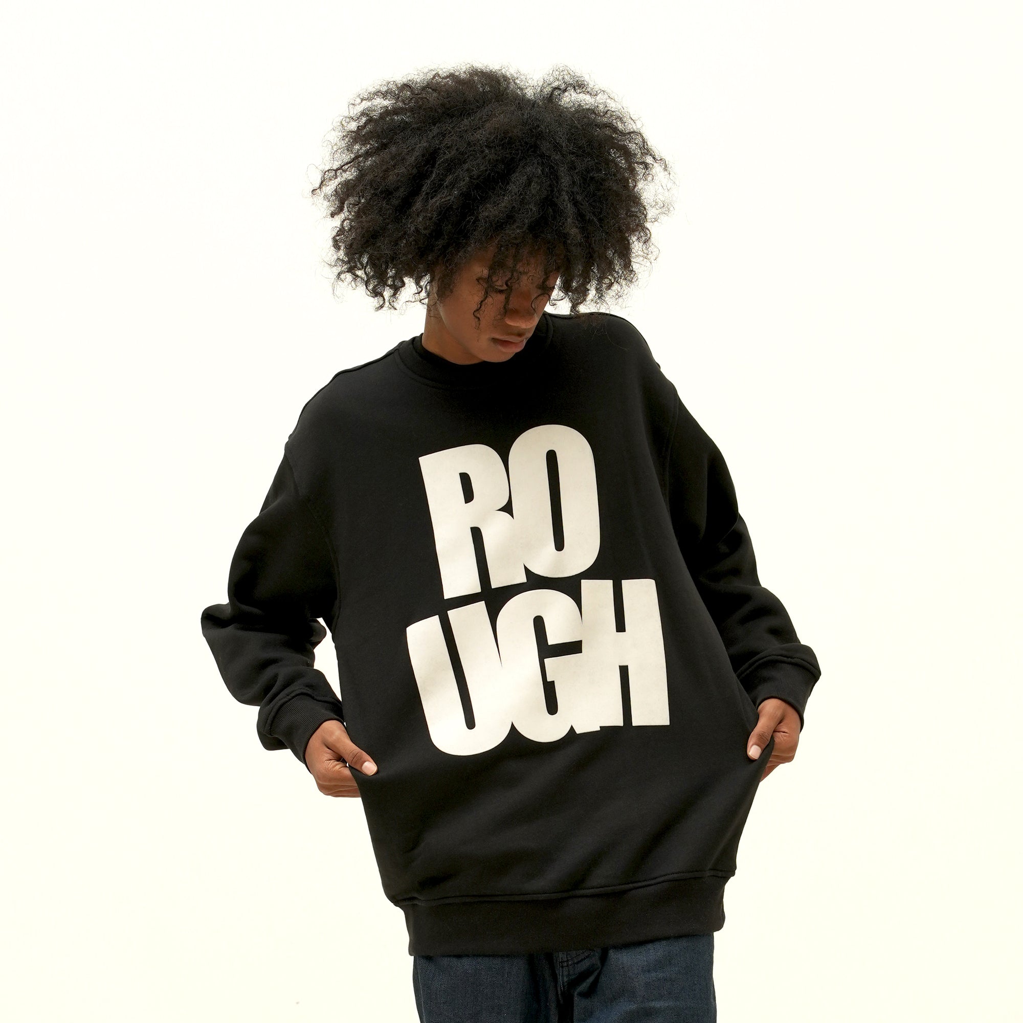 Roughneck SS544 Black Rough Crewneck