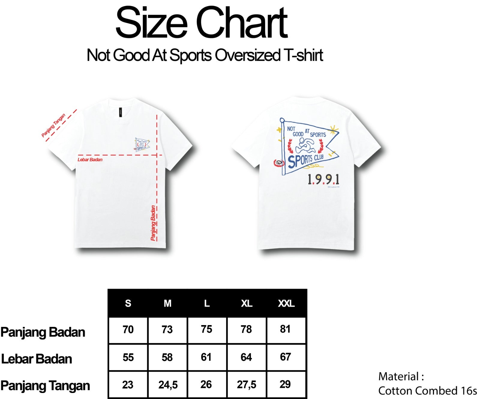 Roughneck OT159 White Not Good At Sports Oversized Tshirt