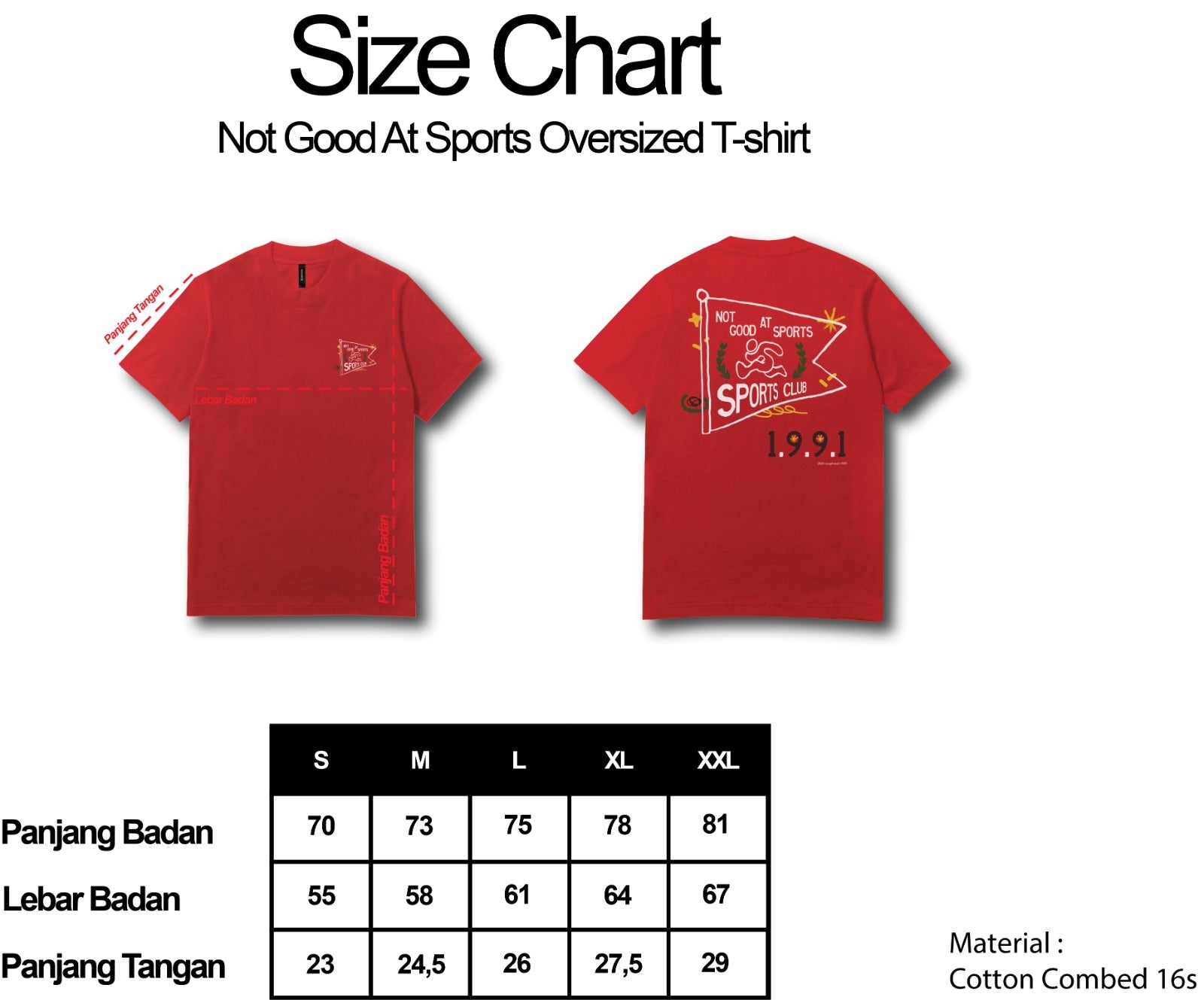 Roughneck OT160 Red Not Good At Sports Oversized Tshirt