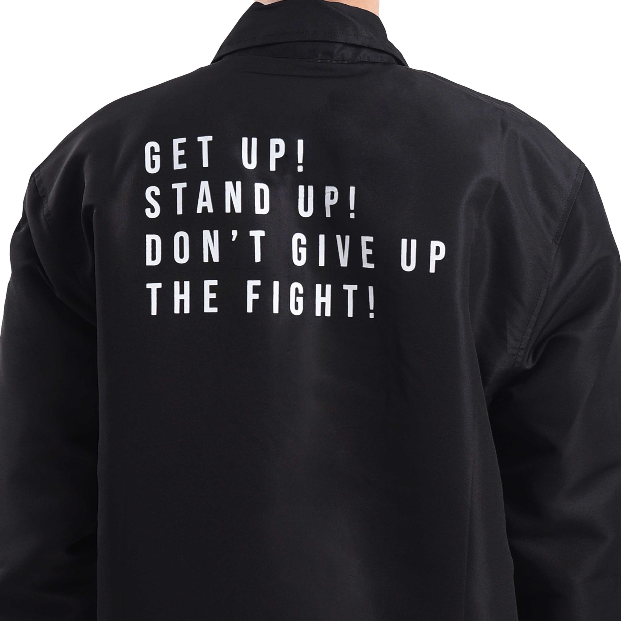 CJ011 Black Get Up Stand Up Coach Jacket