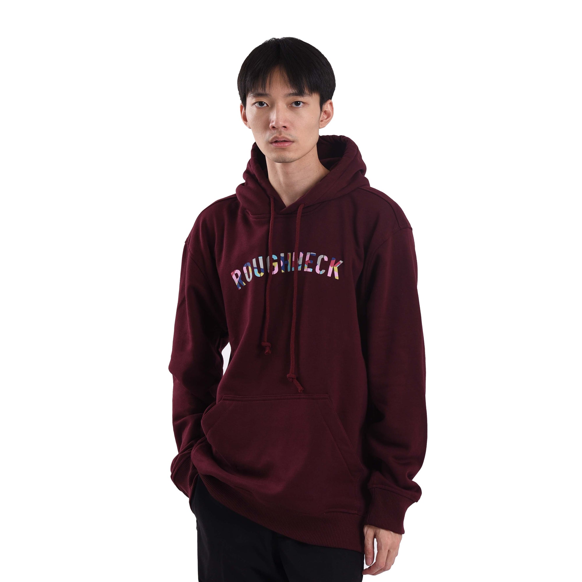 H030 Maroon Sig Happy Hoodie