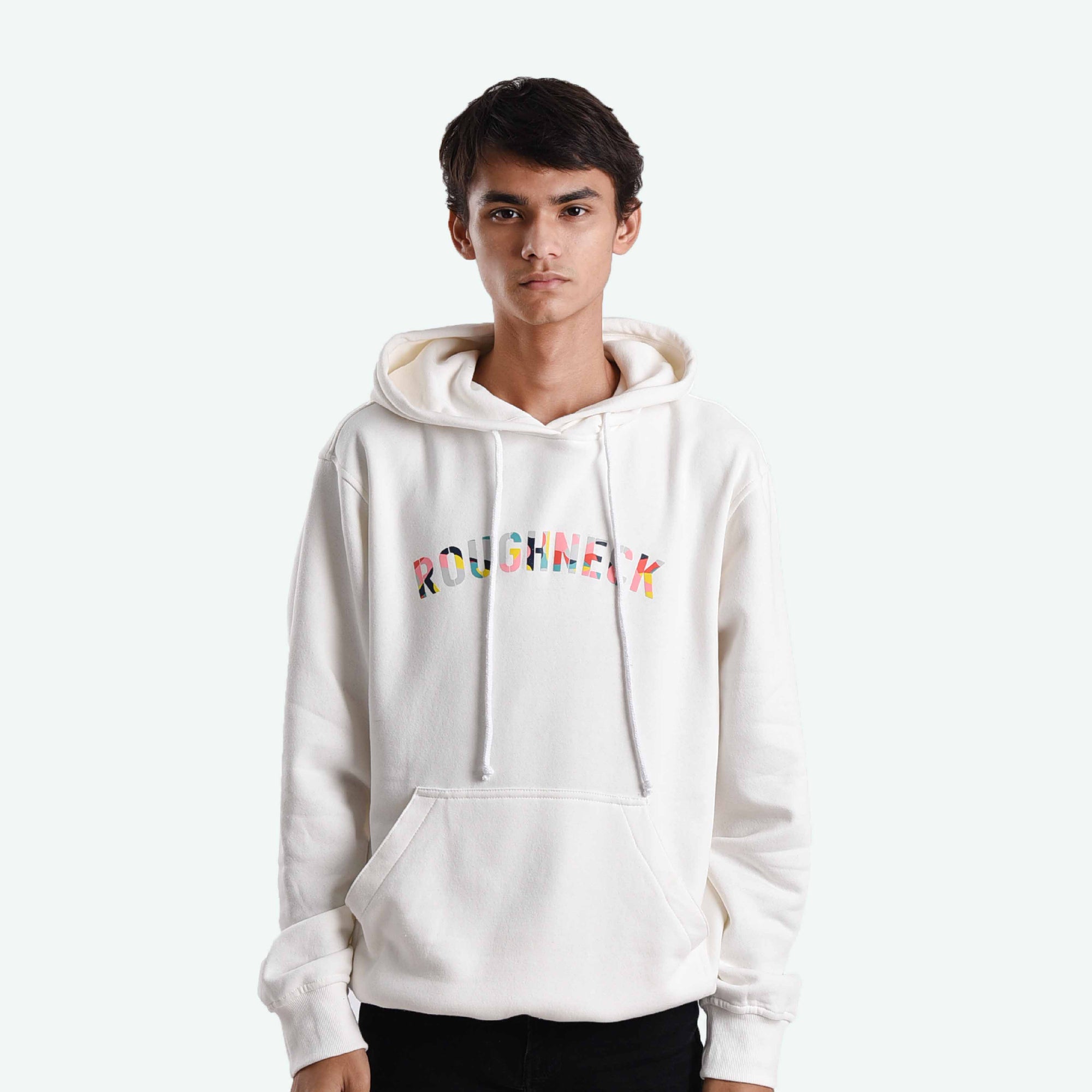 H135 White Sig Happy Hoodie