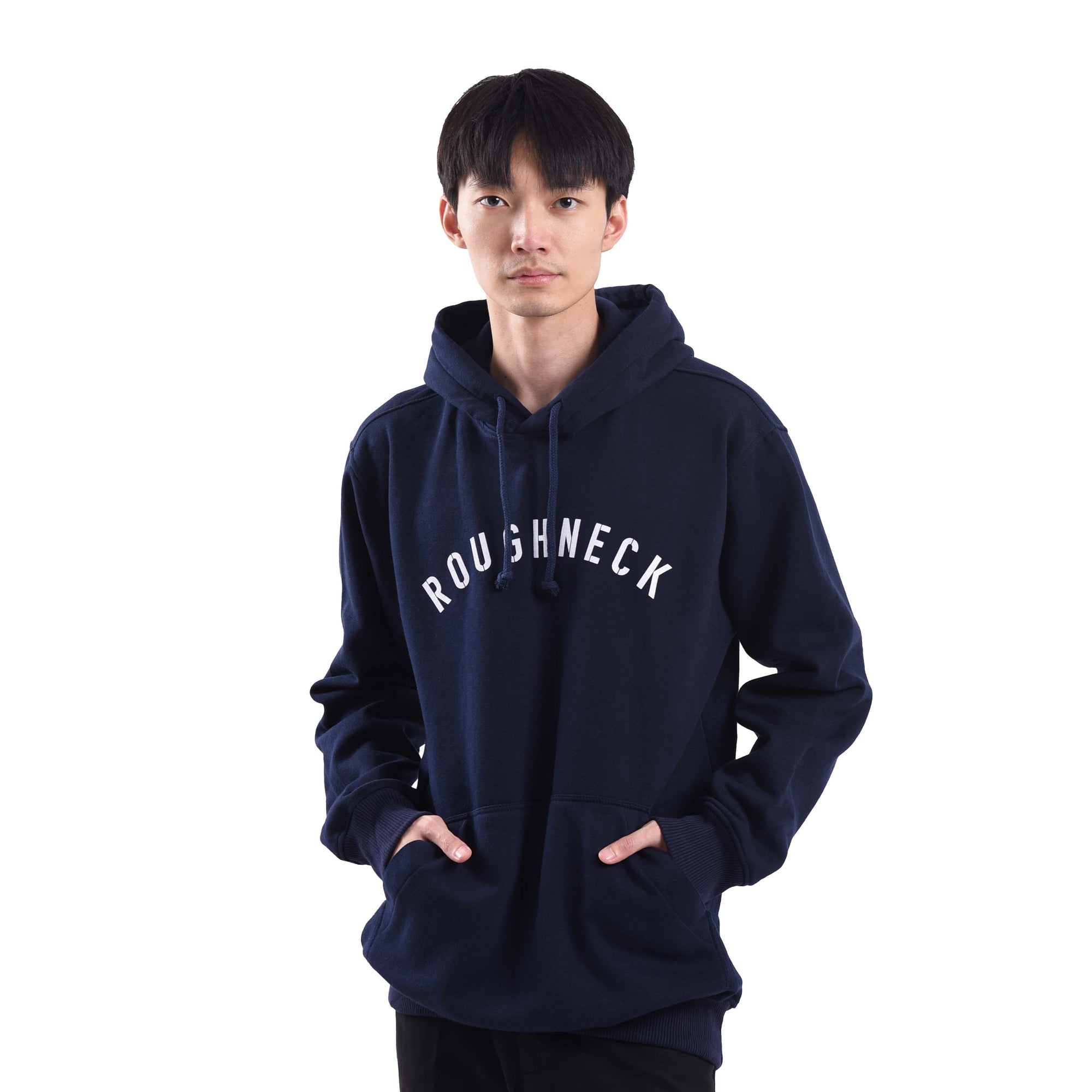 H149 Navy Sig White Hoodie