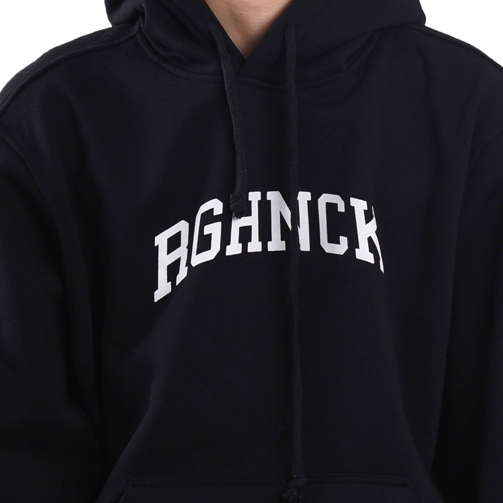 H358 Black White College Hoodie