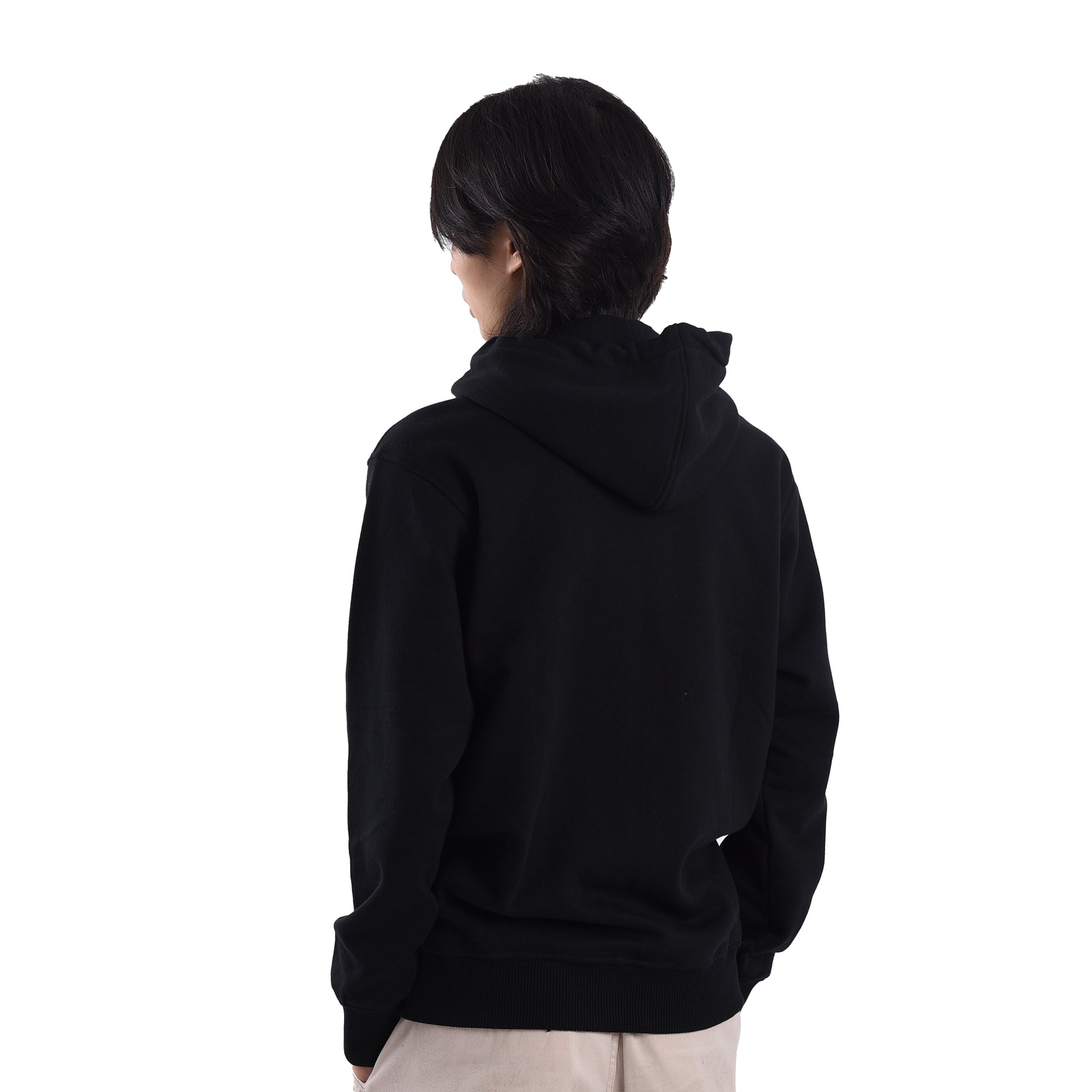 HZ001 Black Mini Sig White Zipper Hoodie