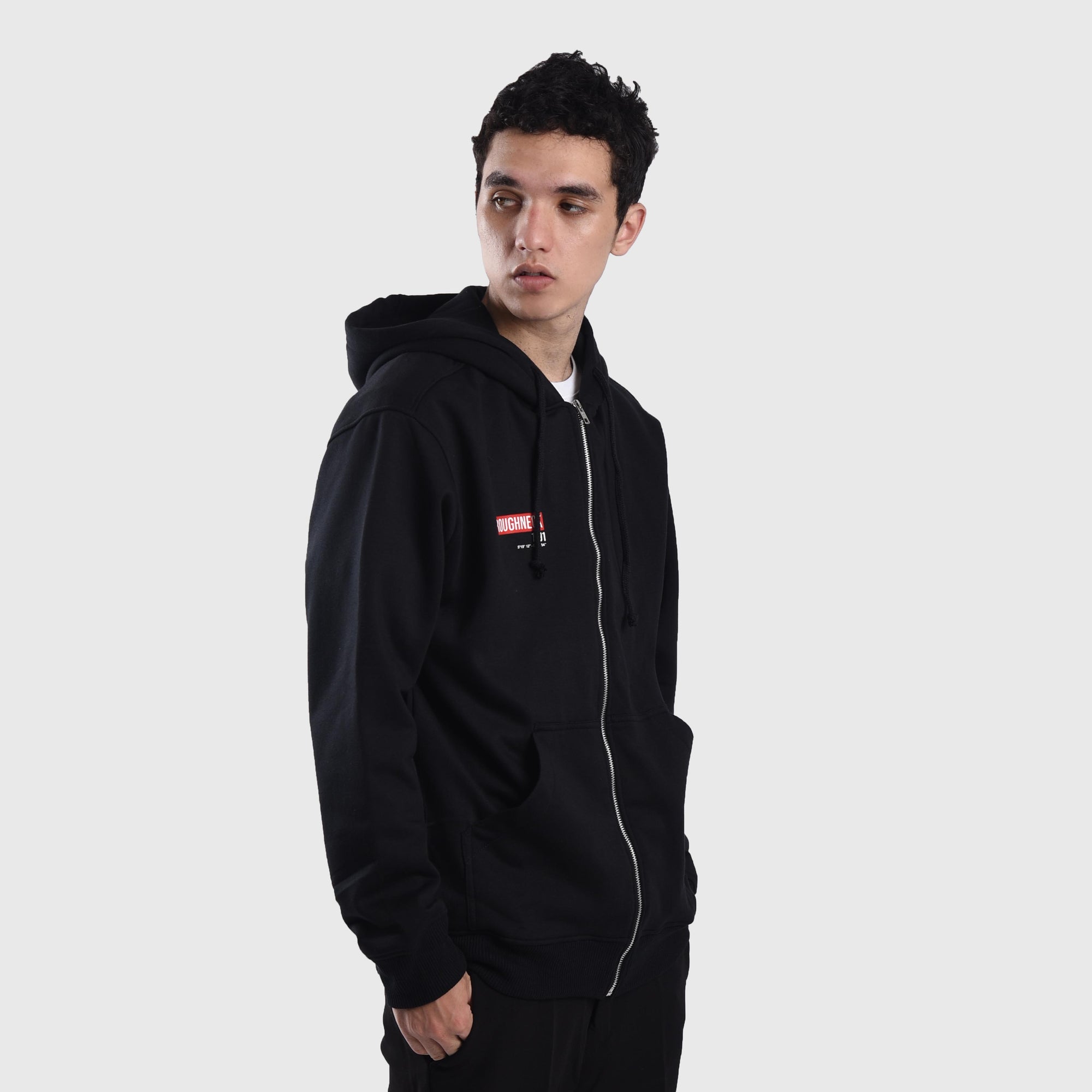 HZ016 Black Forbidden Sig Zipper Hoodie