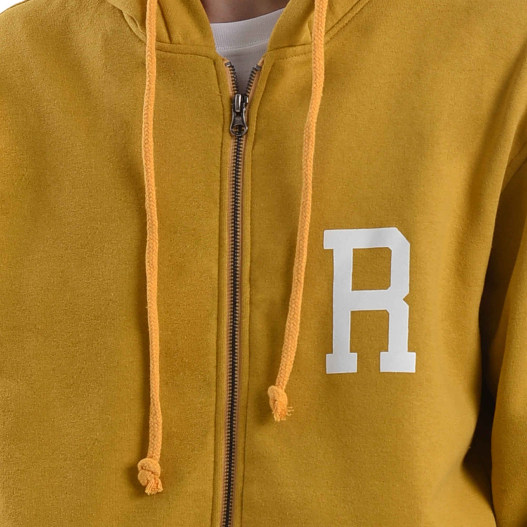 HZ017 Mustard Sig R Zipper Hoodie