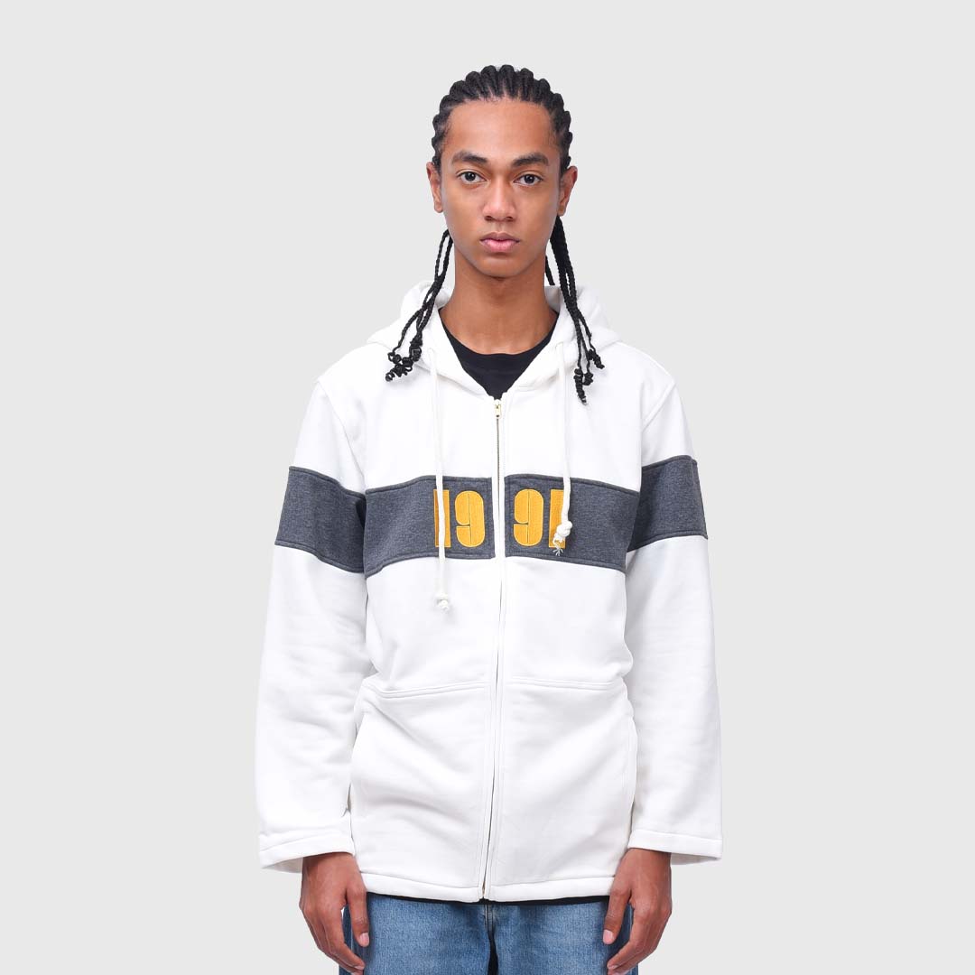 HZ043 Off White 1991 Line Zipper Hoodie