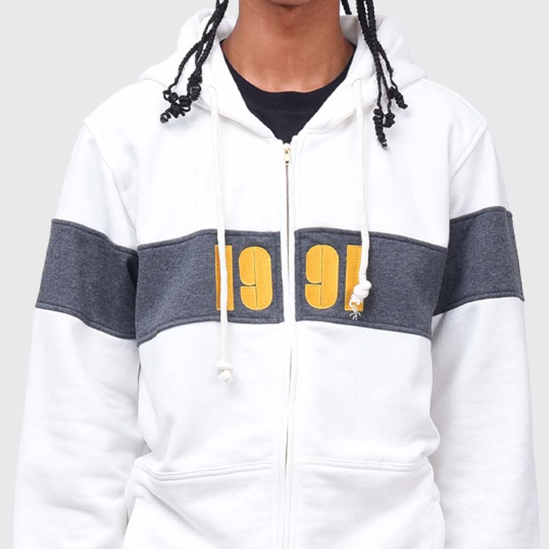 HZ043 Off White 1991 Line Zipper Hoodie