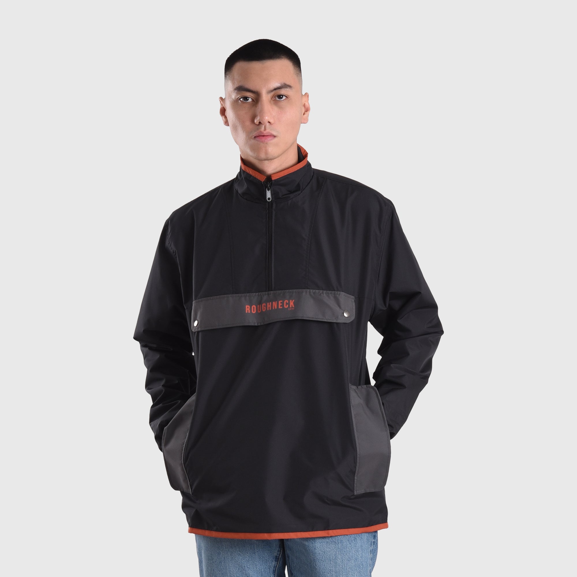 Roughneck B577 Black Linea Recta Windbreaker Jacket