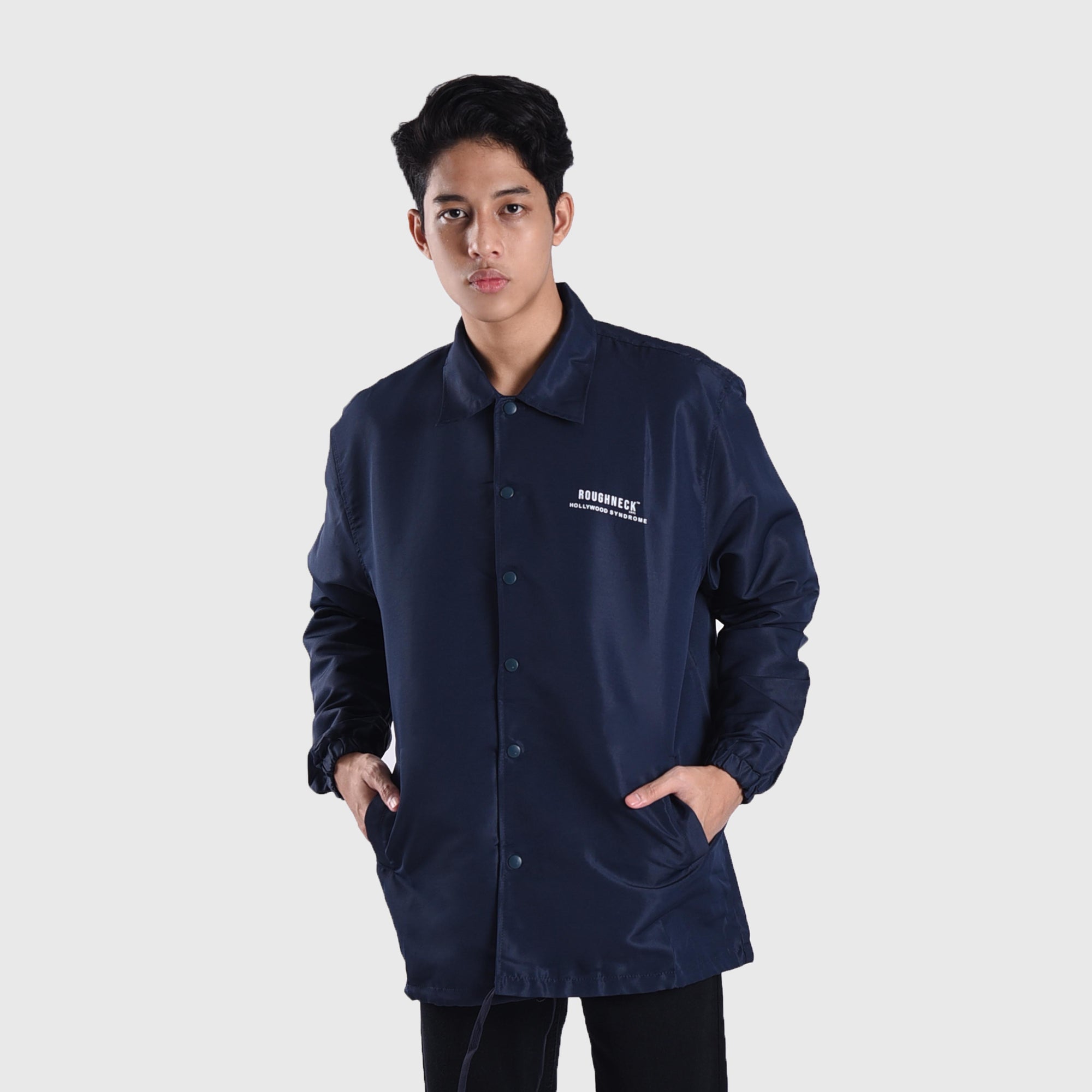 CJ147 Navy Hollywood Syndrome Coach Jacket