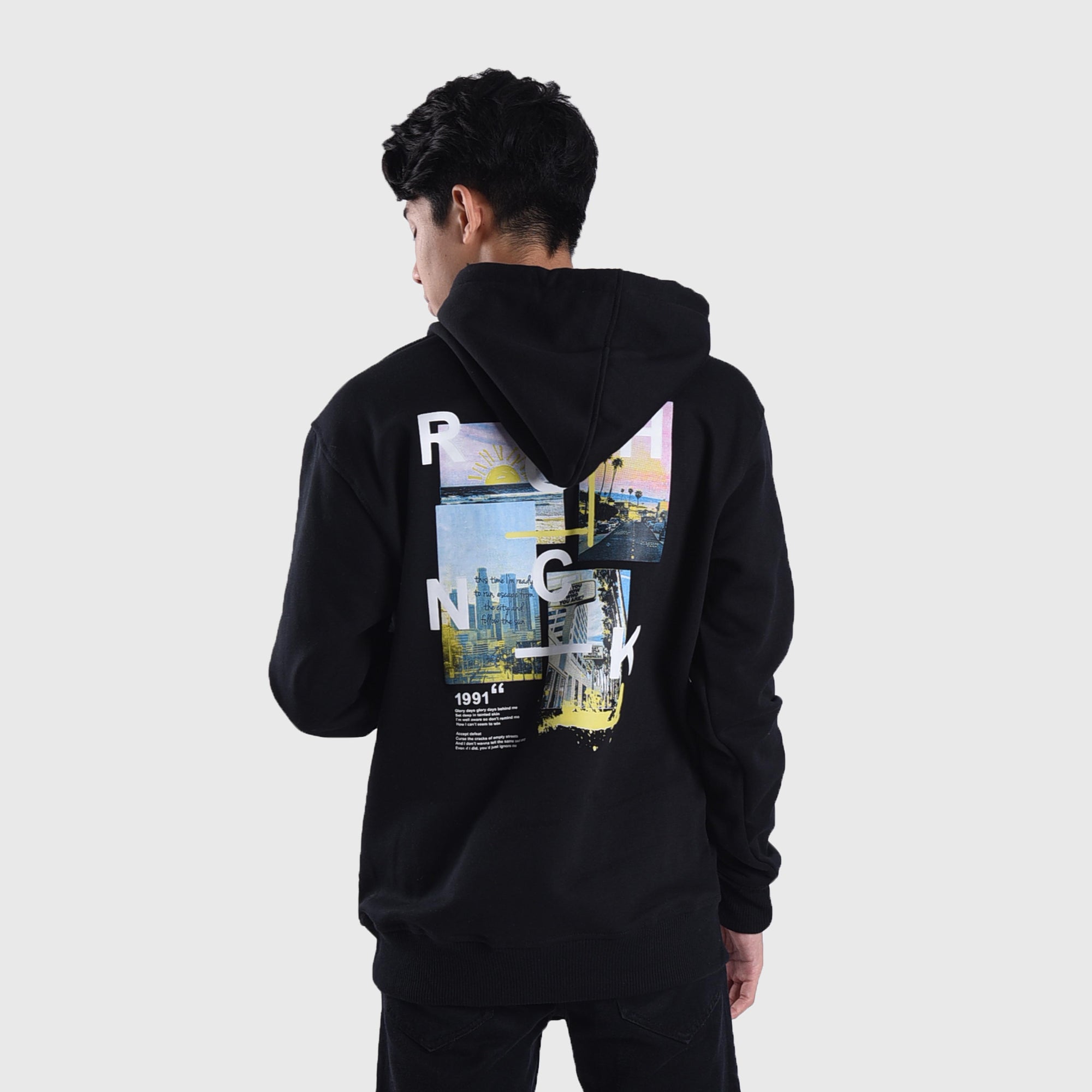 H571 Black Summer Vacation Hoodie