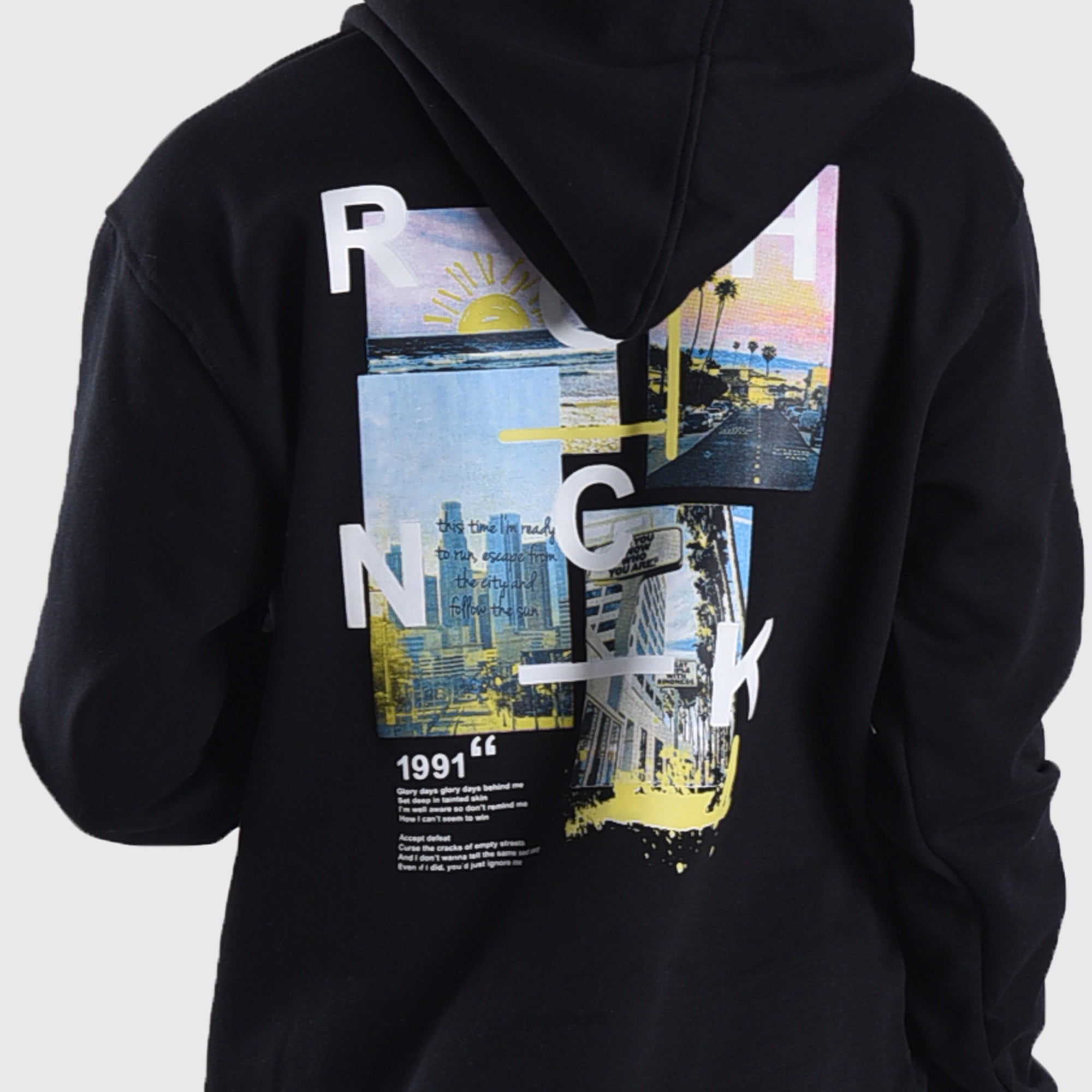 H571 Black Summer Vacation Hoodie