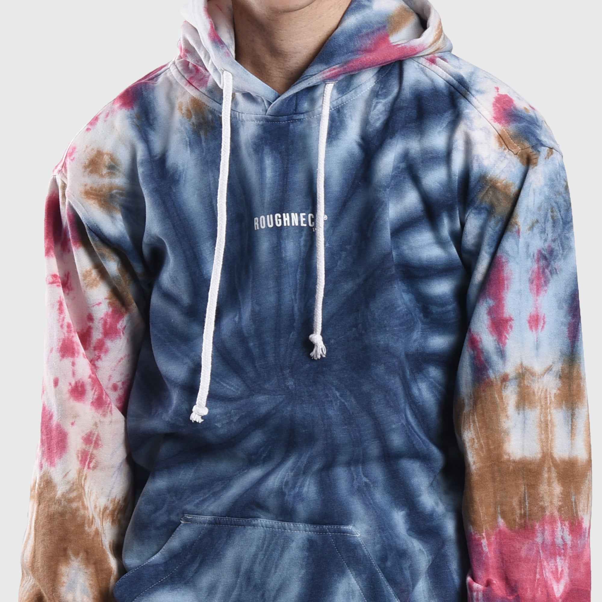 HD072 Indigo Blue Mini Sig White Hoodie