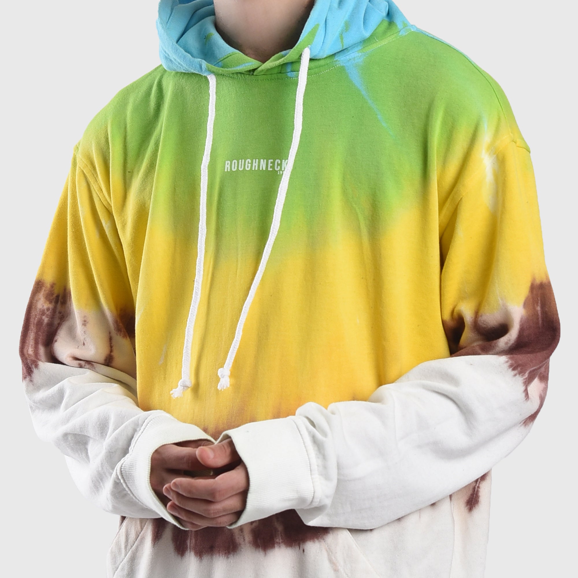 HD075 Sky Blue Mini Sig White Hoodie