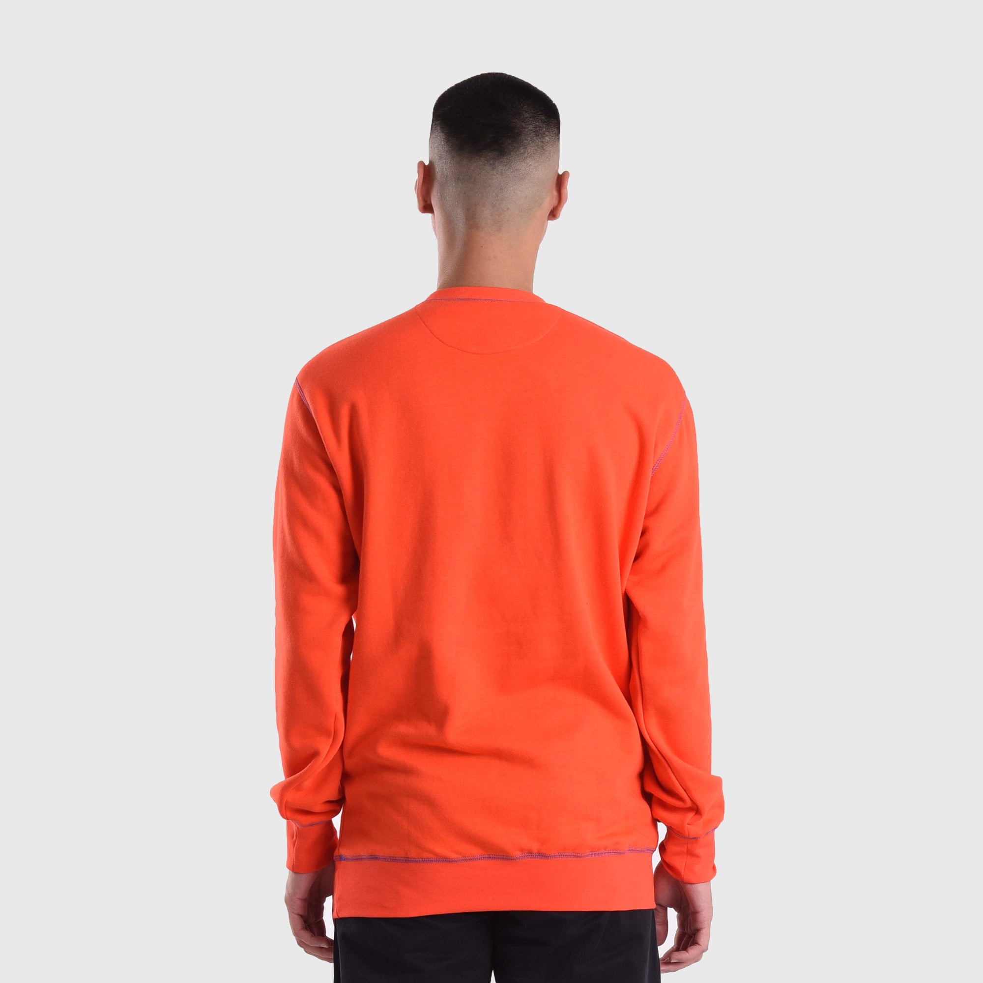 SS448 Orange Contrast Stitch Crewneck