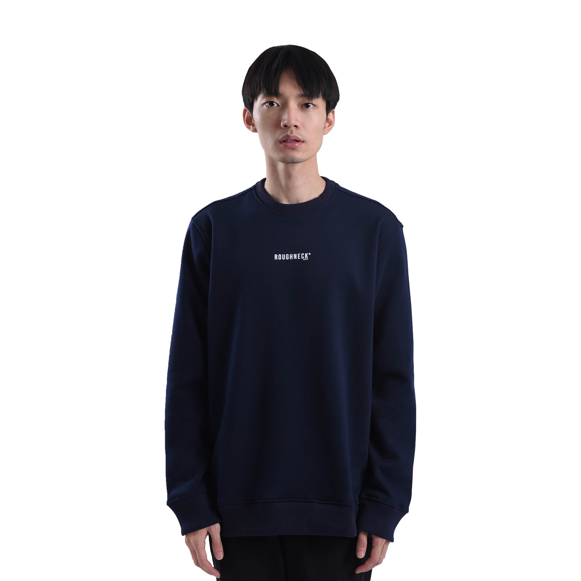 SS094 Navy Mini Sig White Crewneck