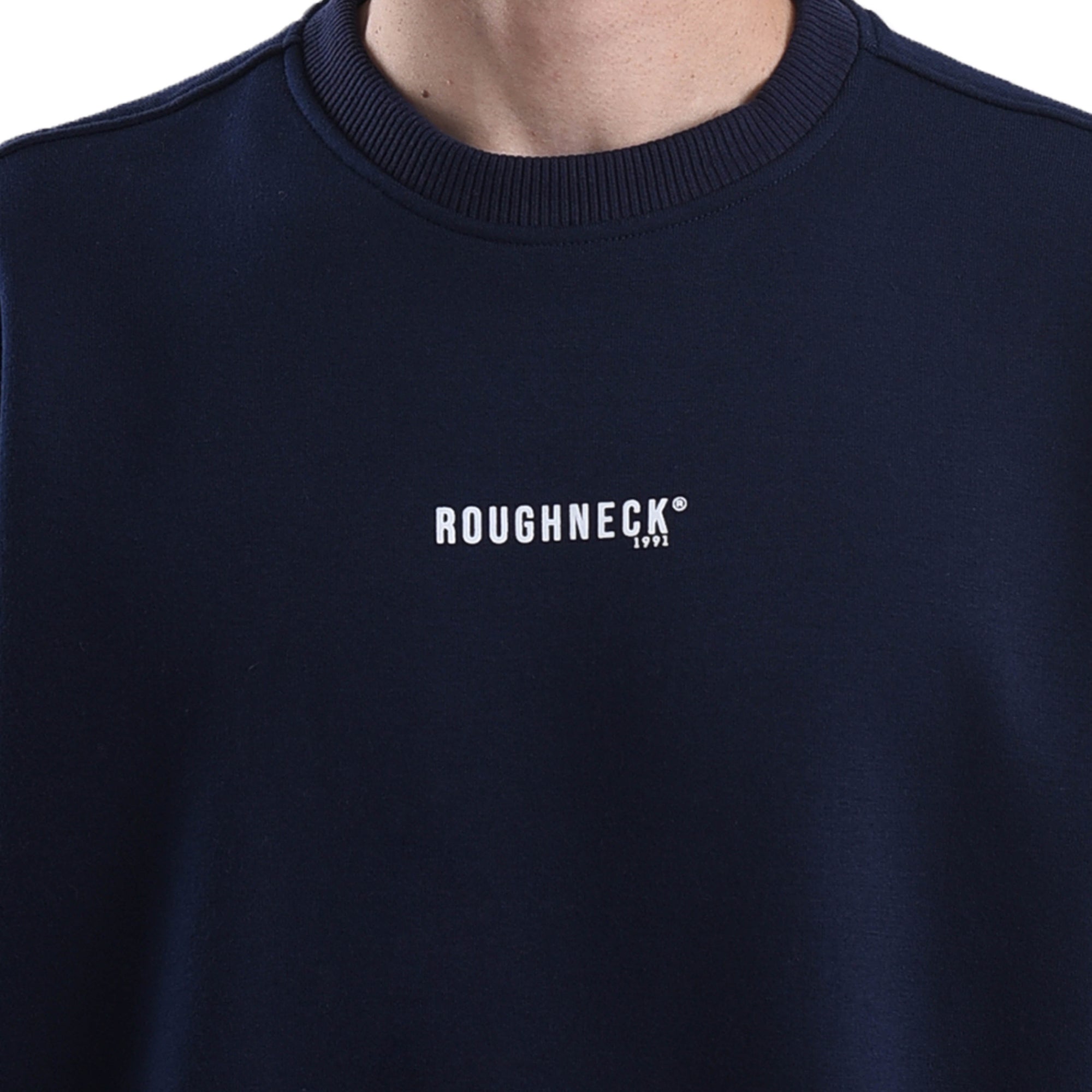 SS094 Navy Mini Sig White Crewneck