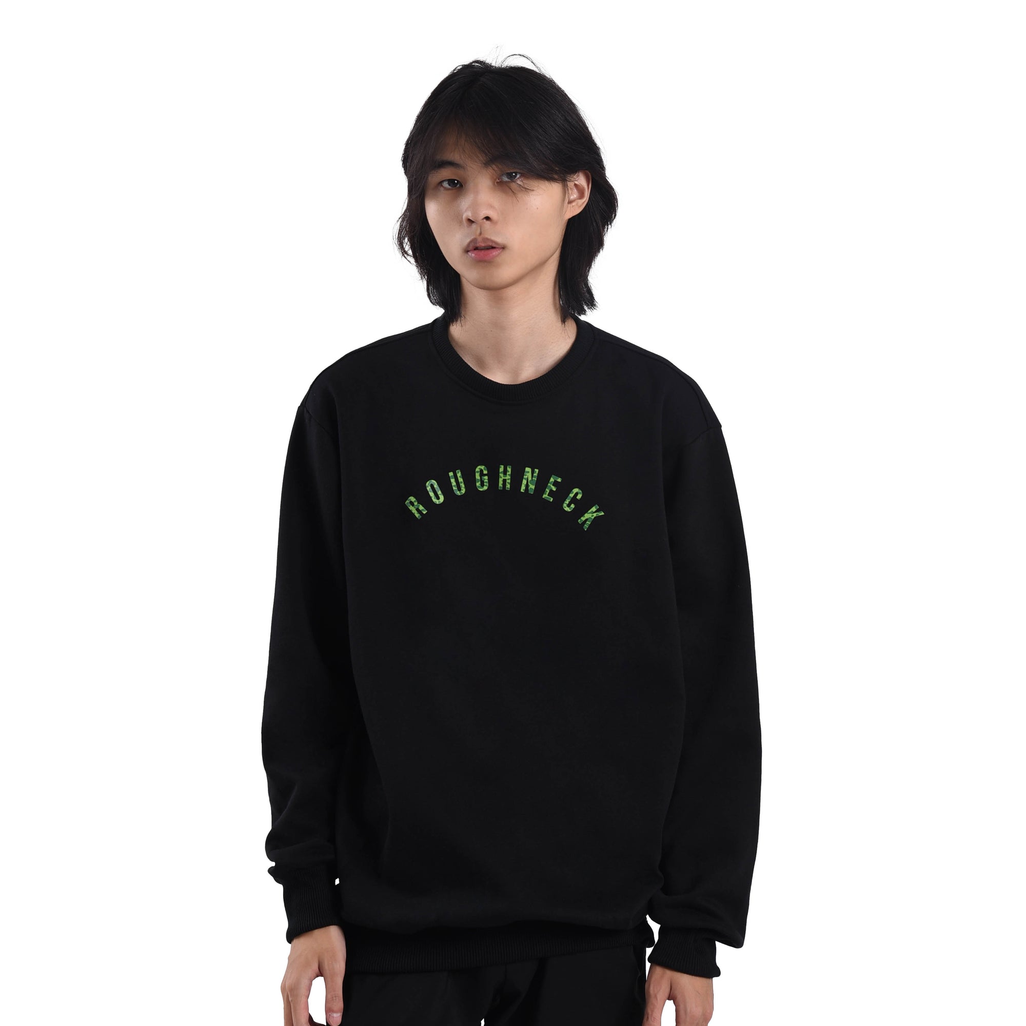 SS145 Black Sig Crocodillo Crewneck