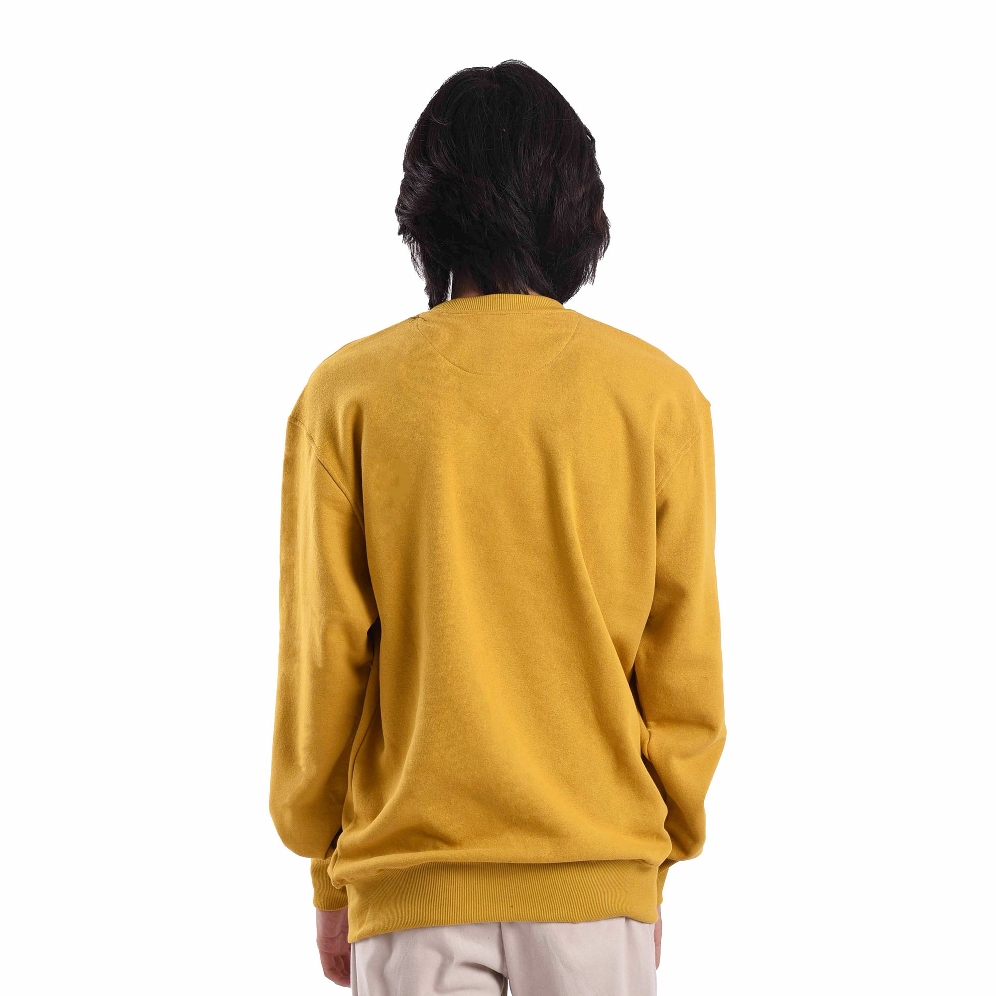 SS153 Mustard Mini SIg White Crewneck