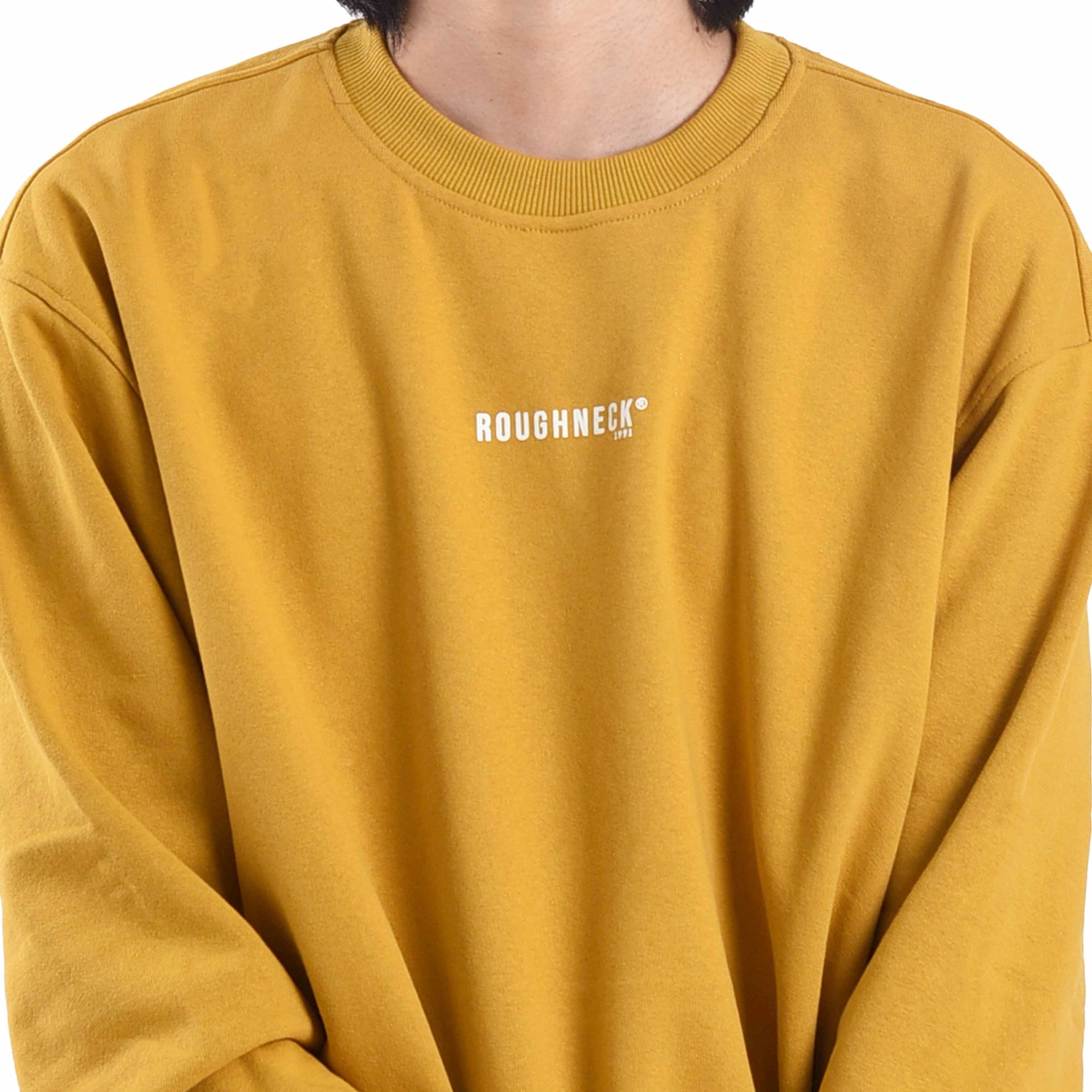 SS153 Mustard Mini SIg White Crewneck