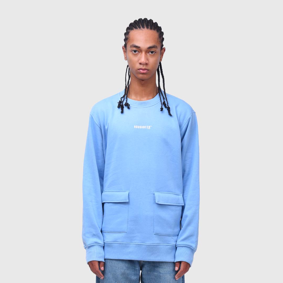 SS180 Steel Blue Jeff Gun Crewneck