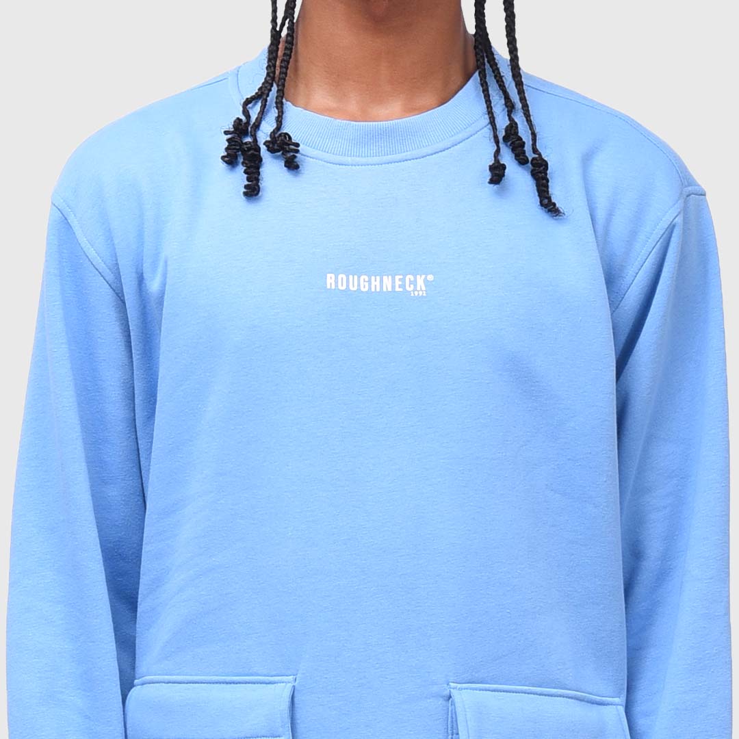 SS180 Steel Blue Jeff Gun Crewneck