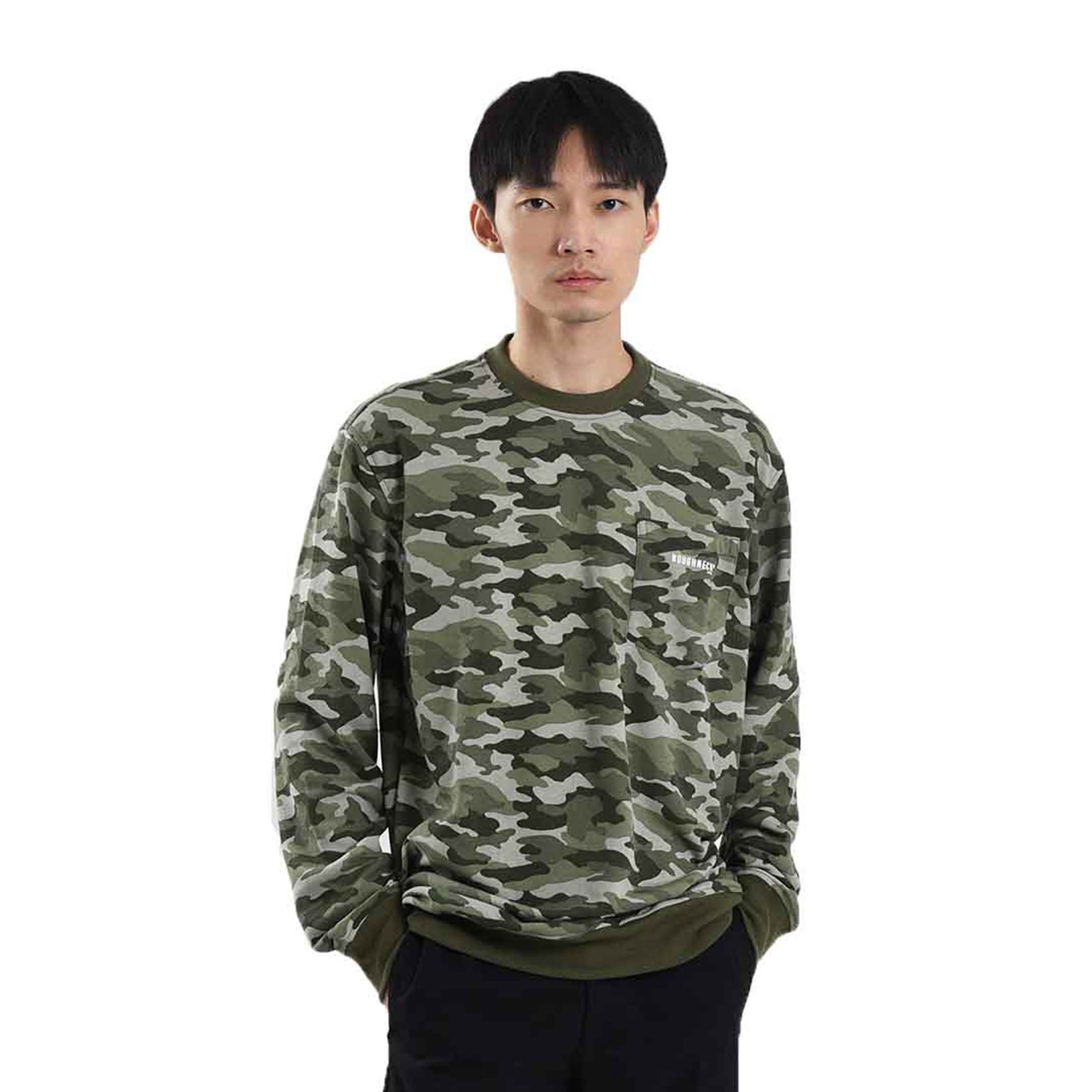 SS269 Olive Camo Mini Sig White Crewneck