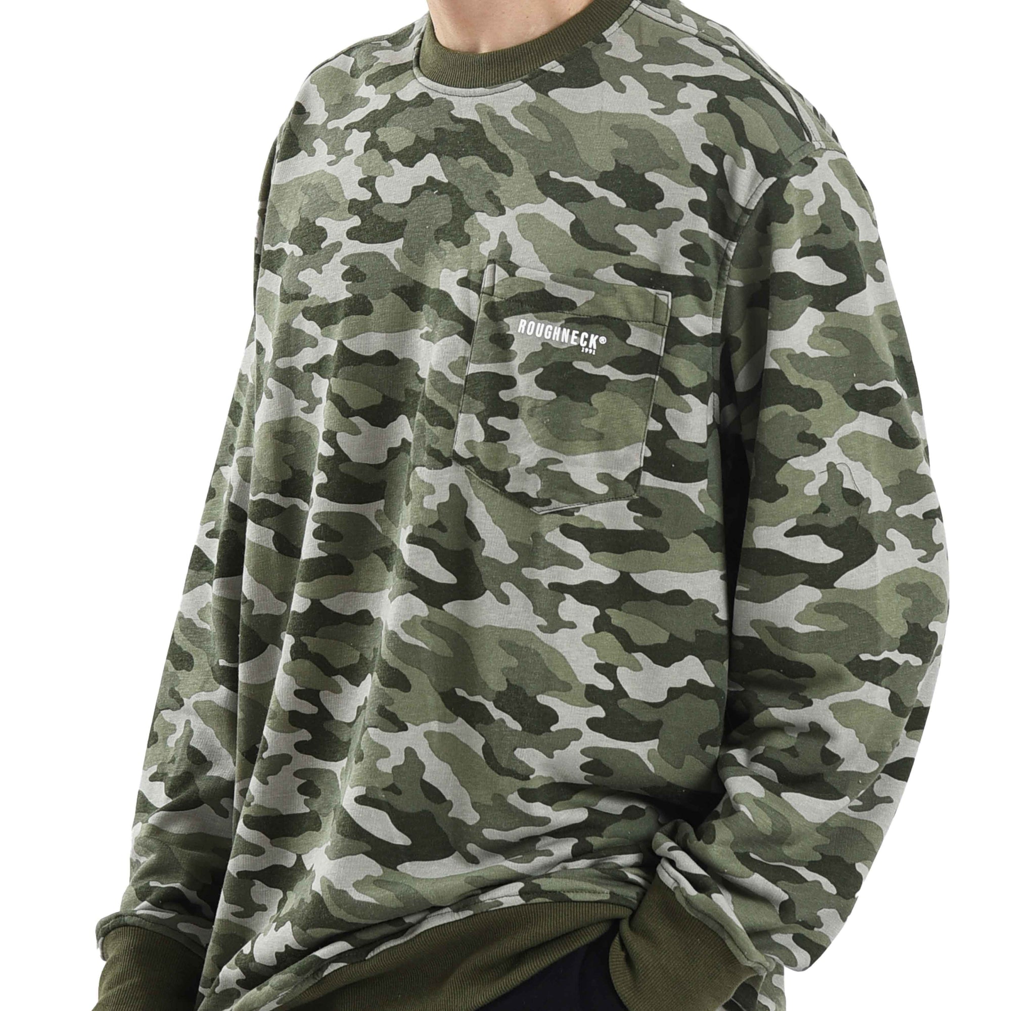 SS269 Olive Camo Mini Sig White Crewneck