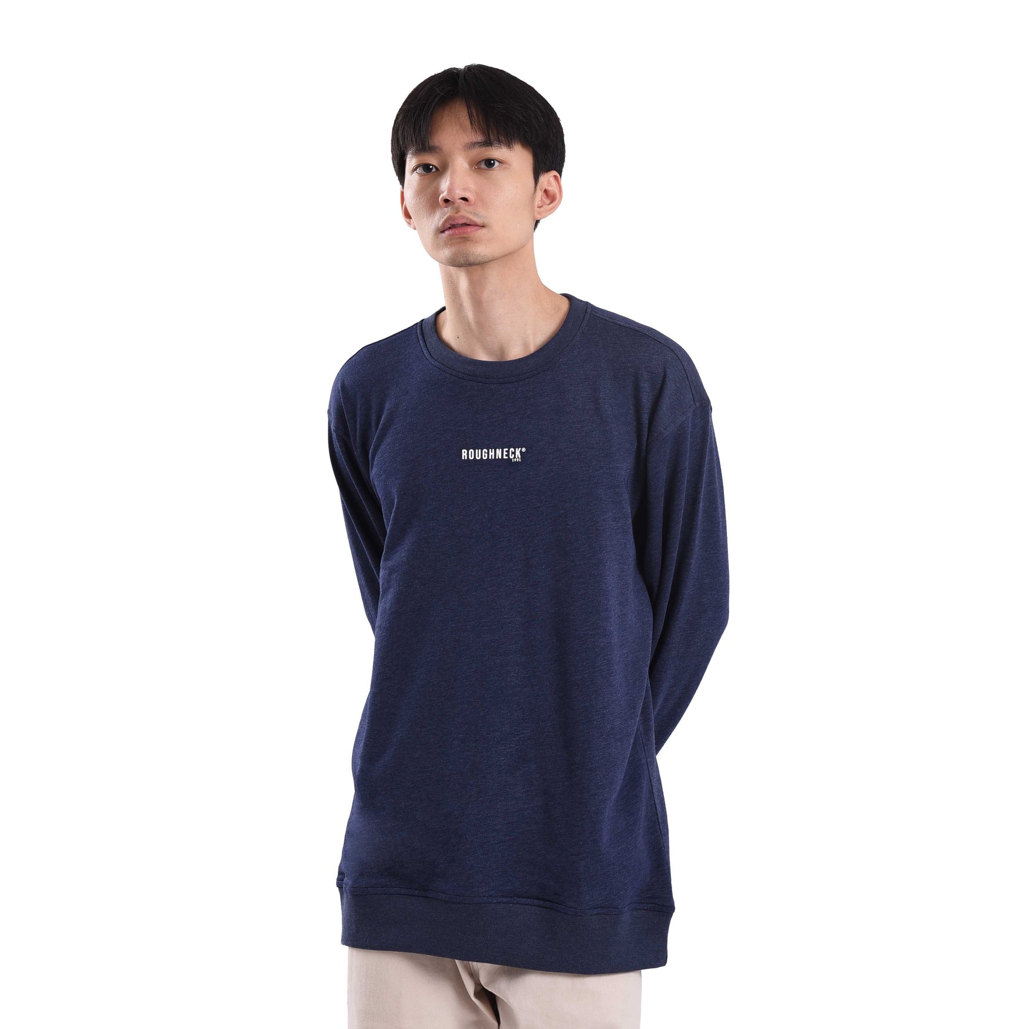 SS284 Indigo Mini Sig White Crewneck