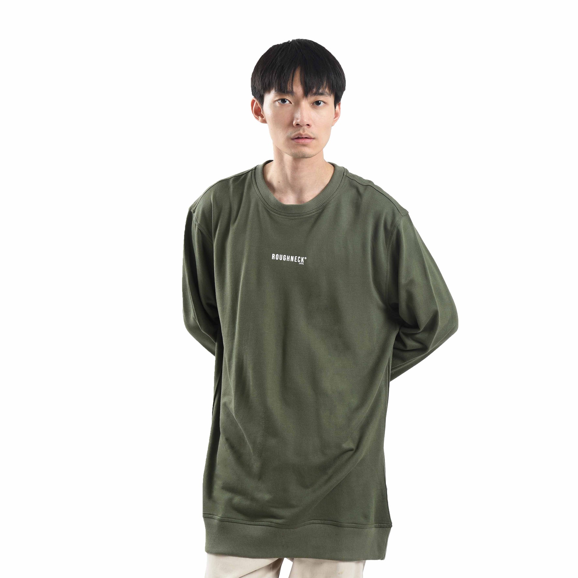 SS285 Olive Mini Sig White Crewneck