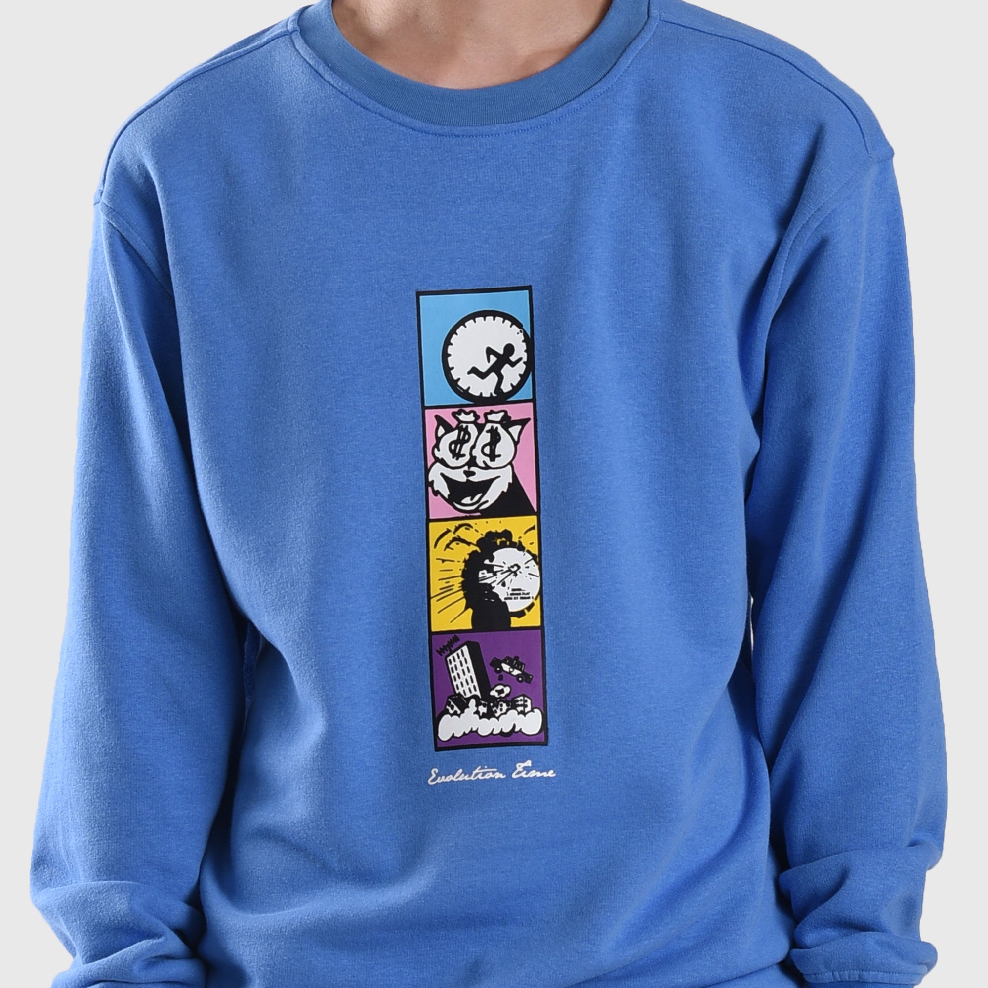 SS400 Evolution Time Blue Crewneck