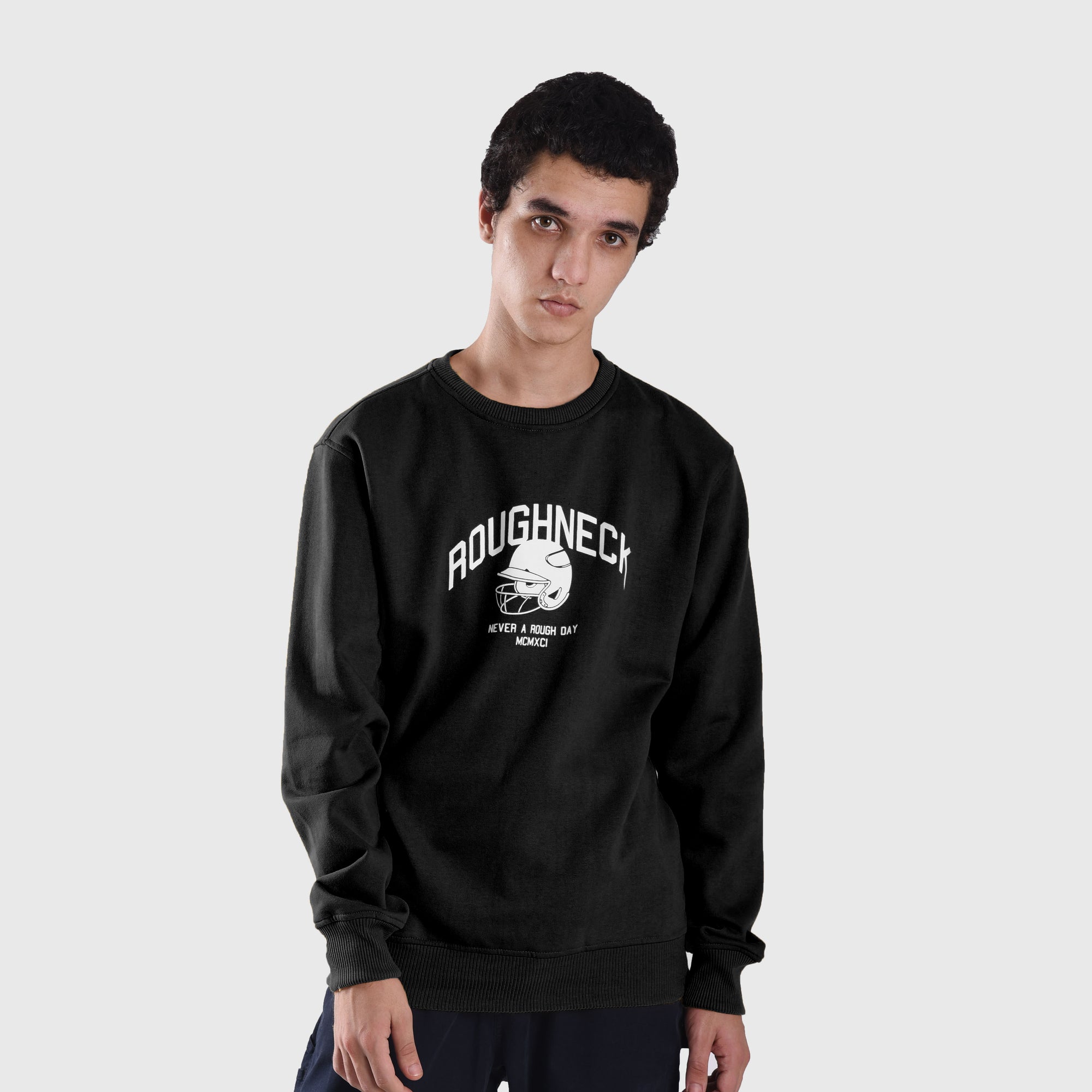 Roughneck SS416 Baseball Black Crewneck