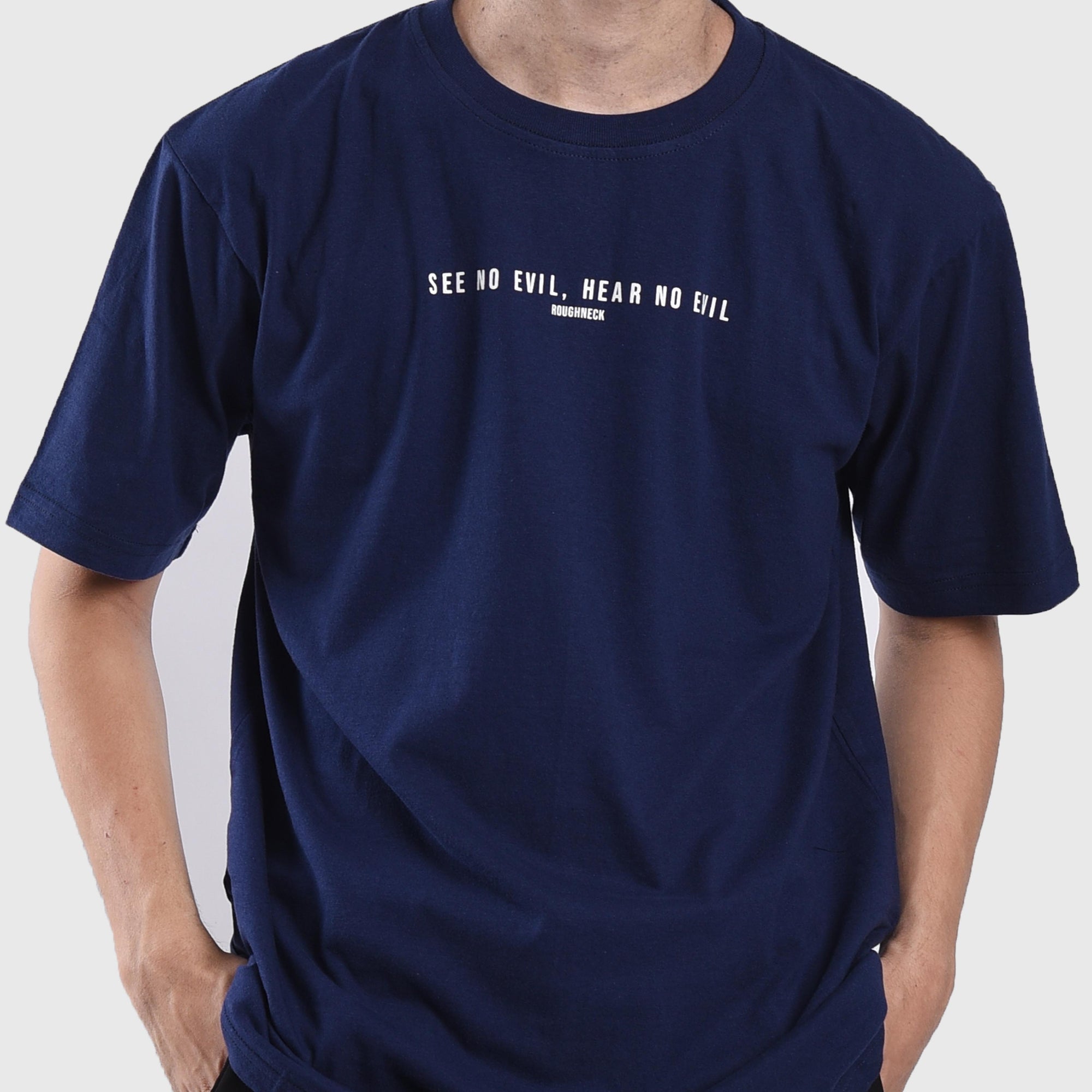 T049 Navy See No Evil Tshirt