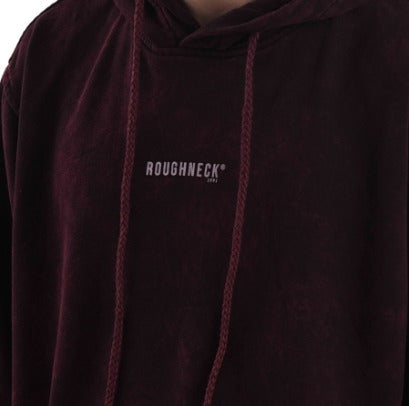 H051 Maroon Washed Small Sig Hoodie