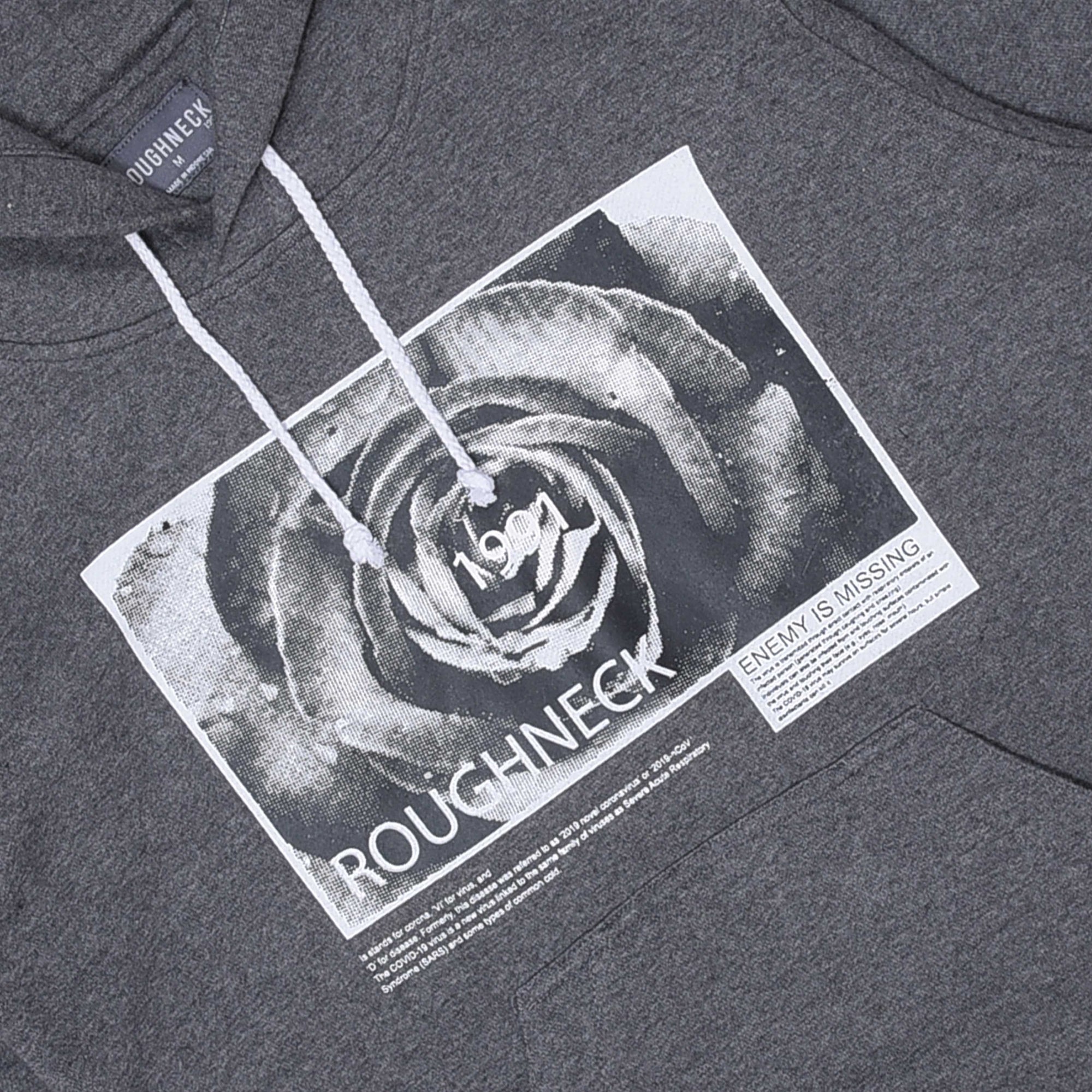 Roughneck H047 Grey Black Rose Hoodie