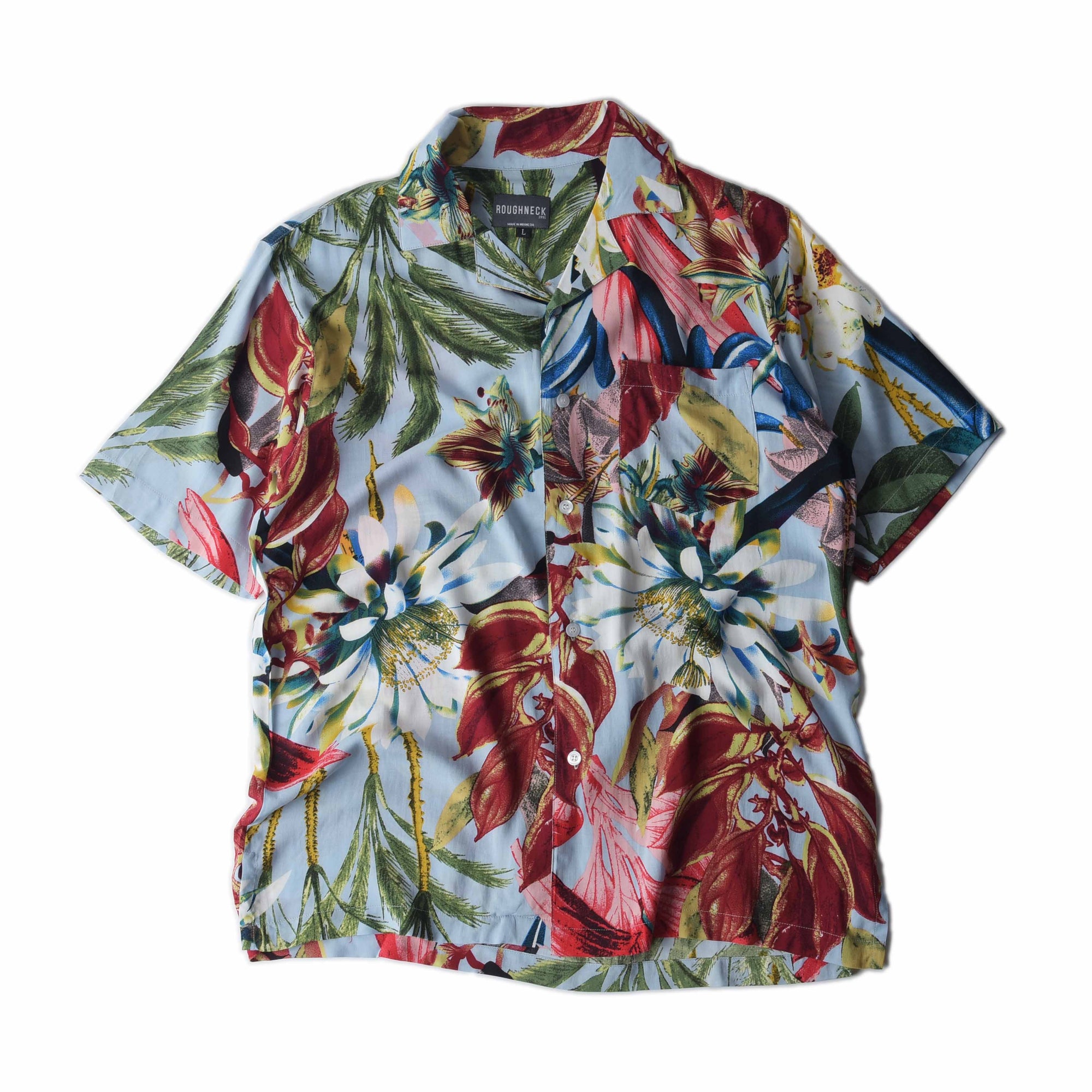 Roughneck HST010 Hibiscus Sky Blue Hawaiian Shirt