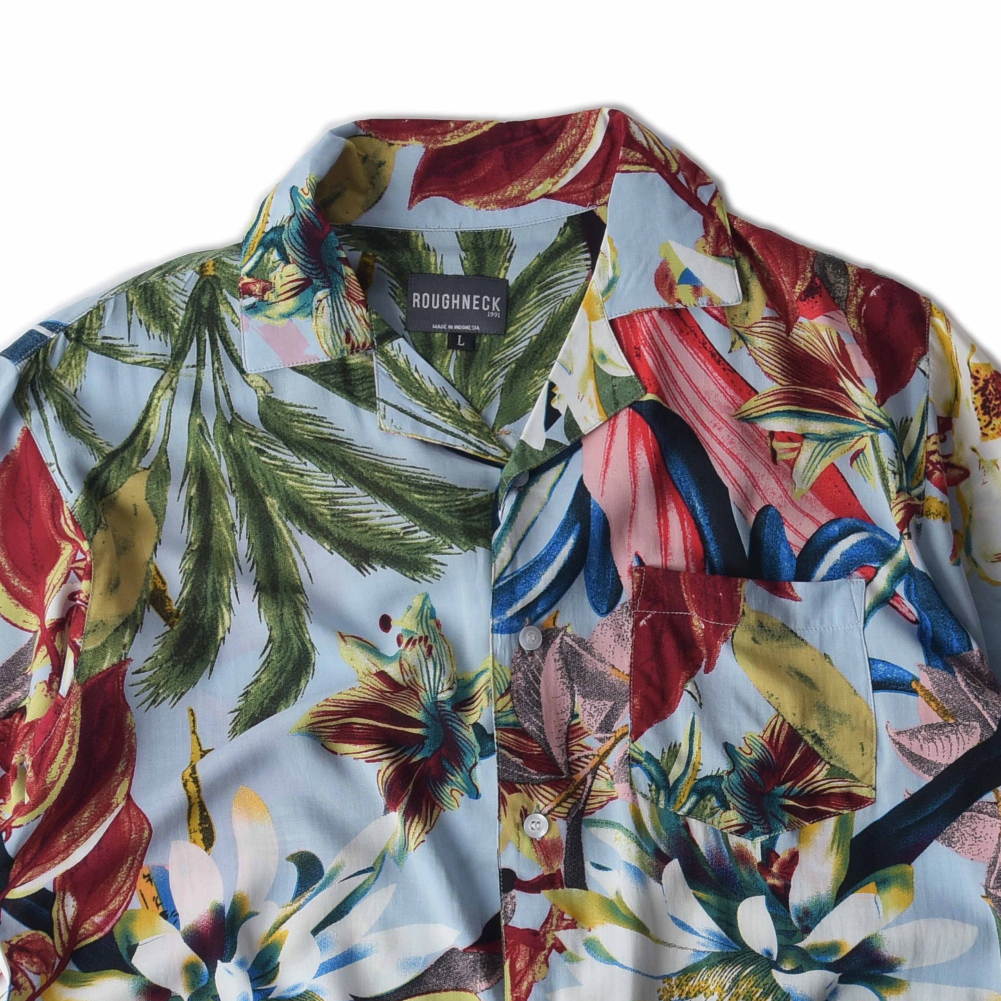 Roughneck HST010 Hibiscus Sky Blue Hawaiian Shirt