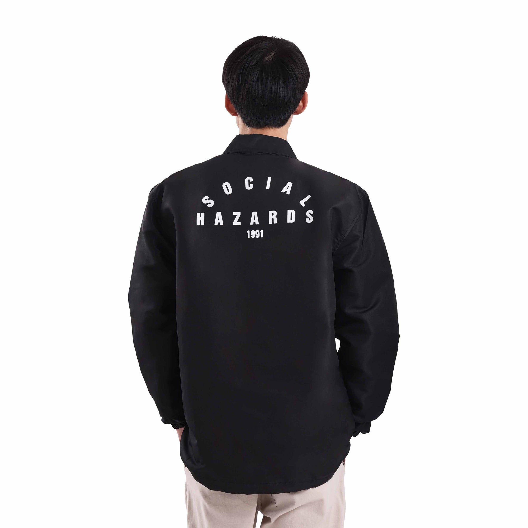 CJ025 Black Social Hazards Coach Jacket