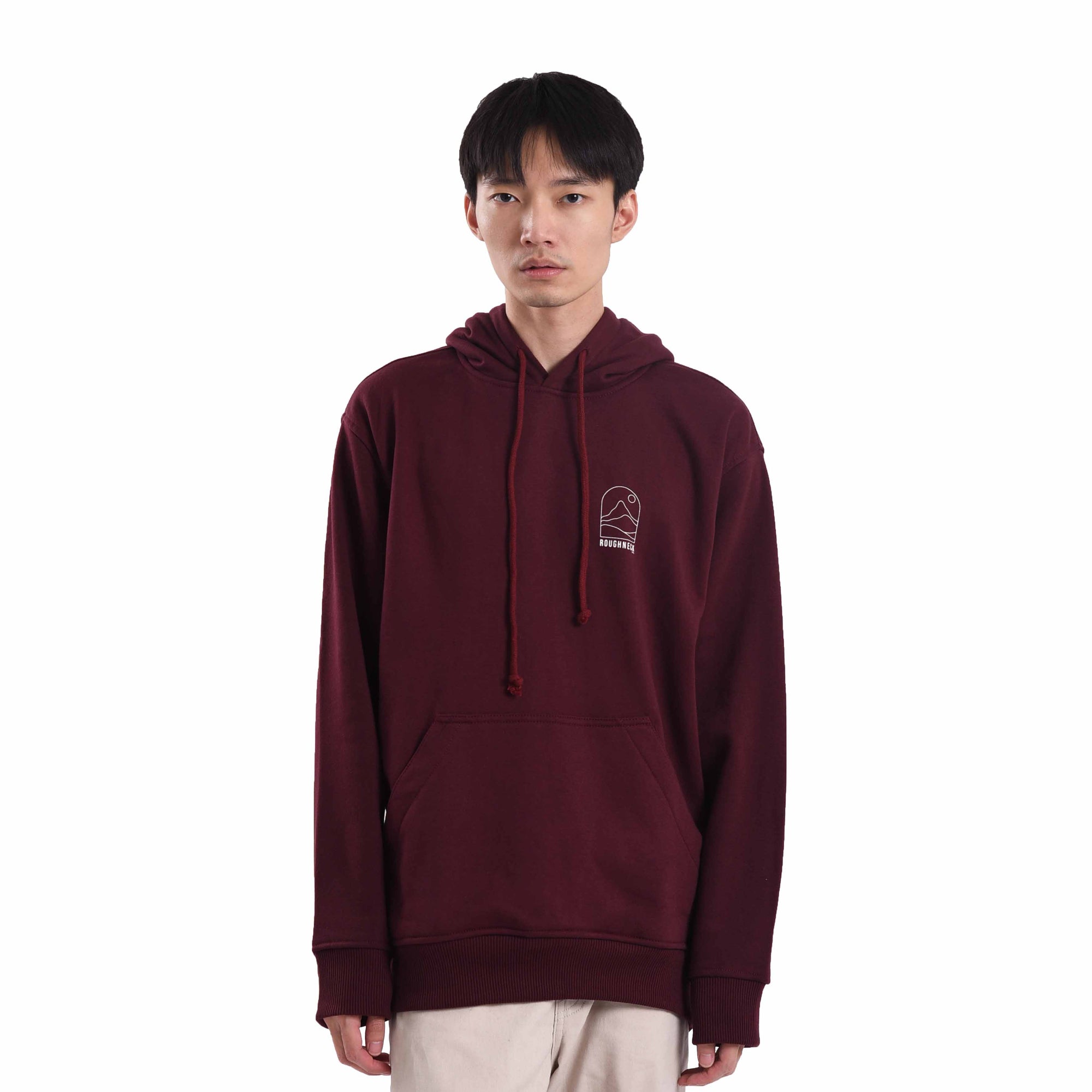 H528 Maroon Afternoon Mountain Hoodie