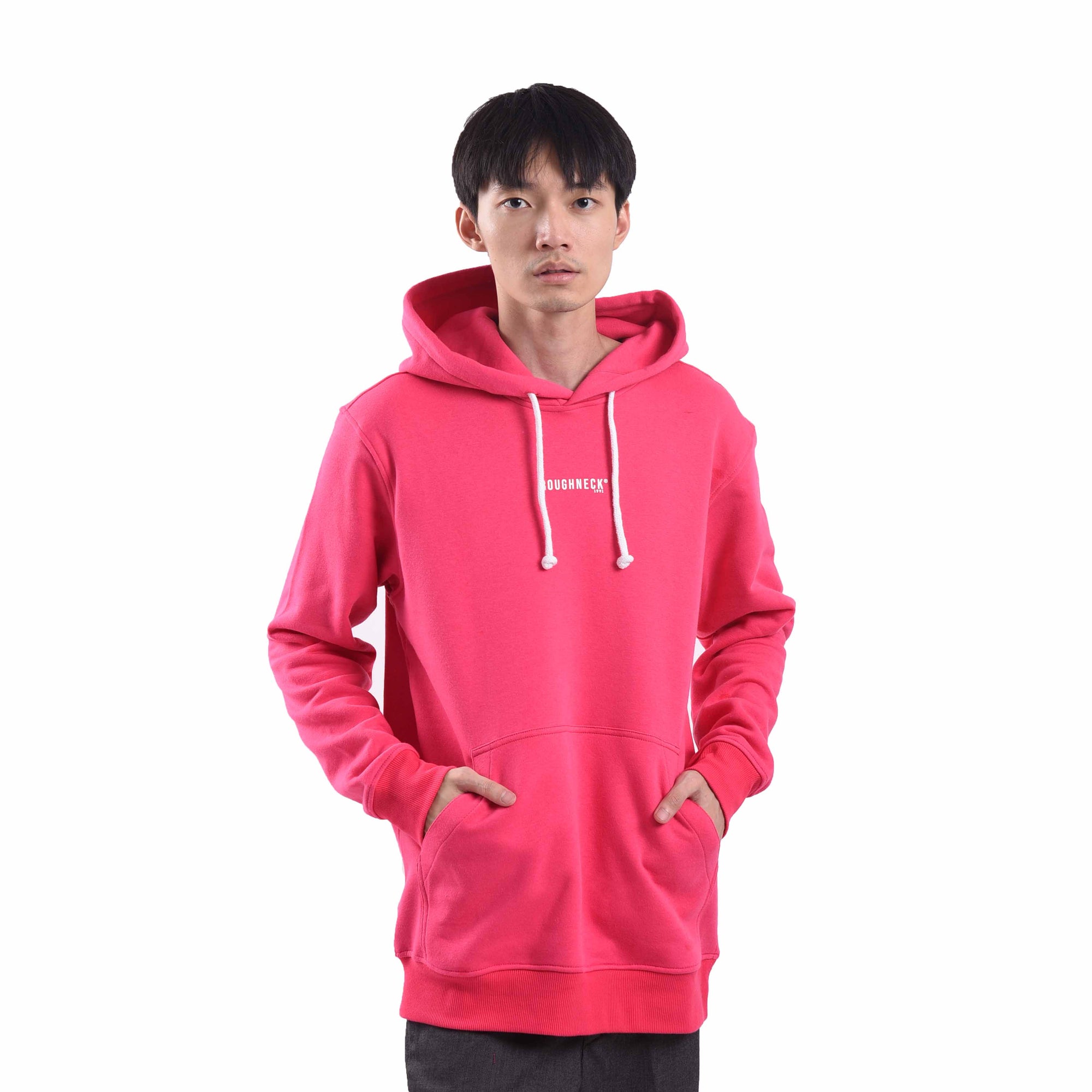 H588 Shock Pink Mini Sig White Hoodie