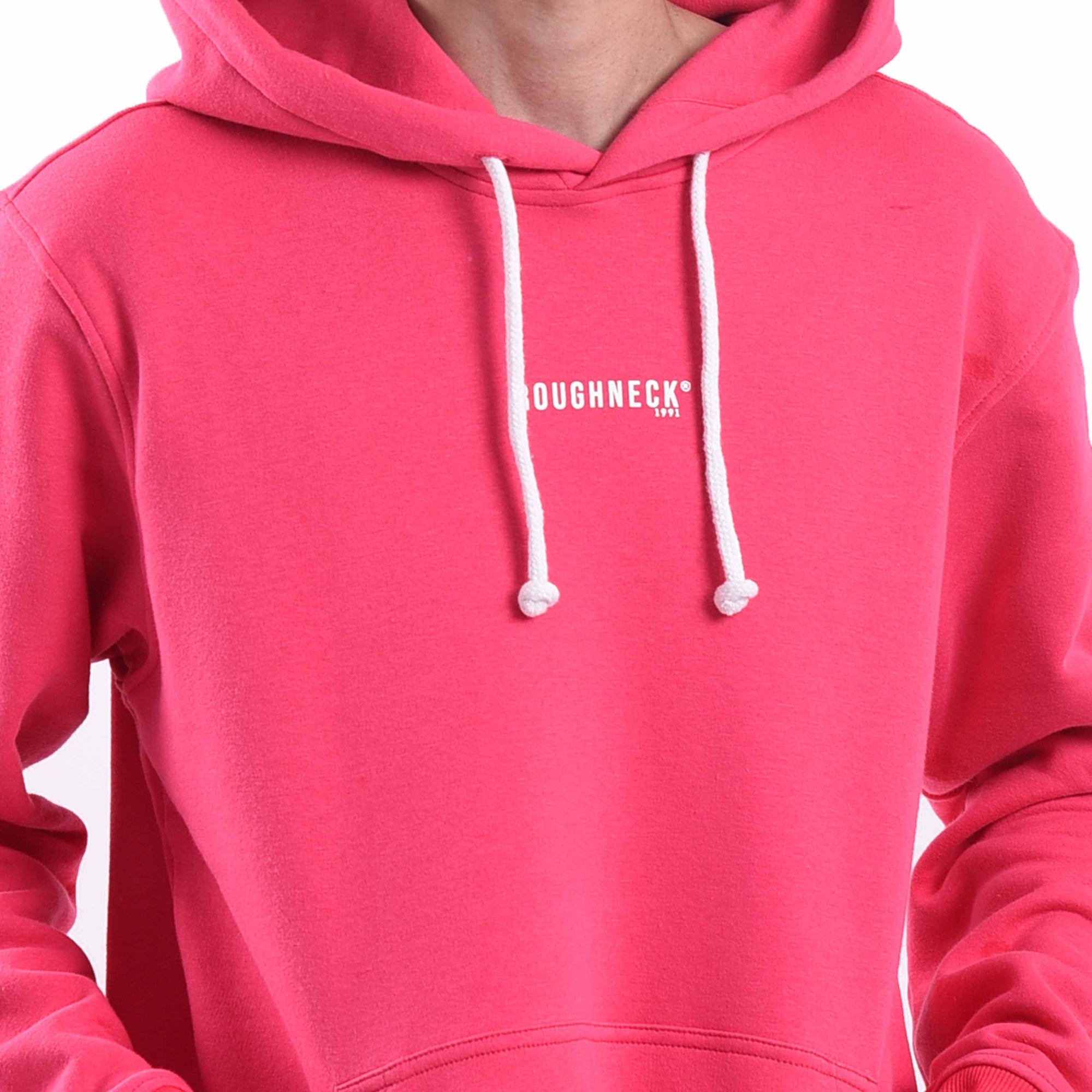 H588 Shock Pink Mini Sig White Hoodie