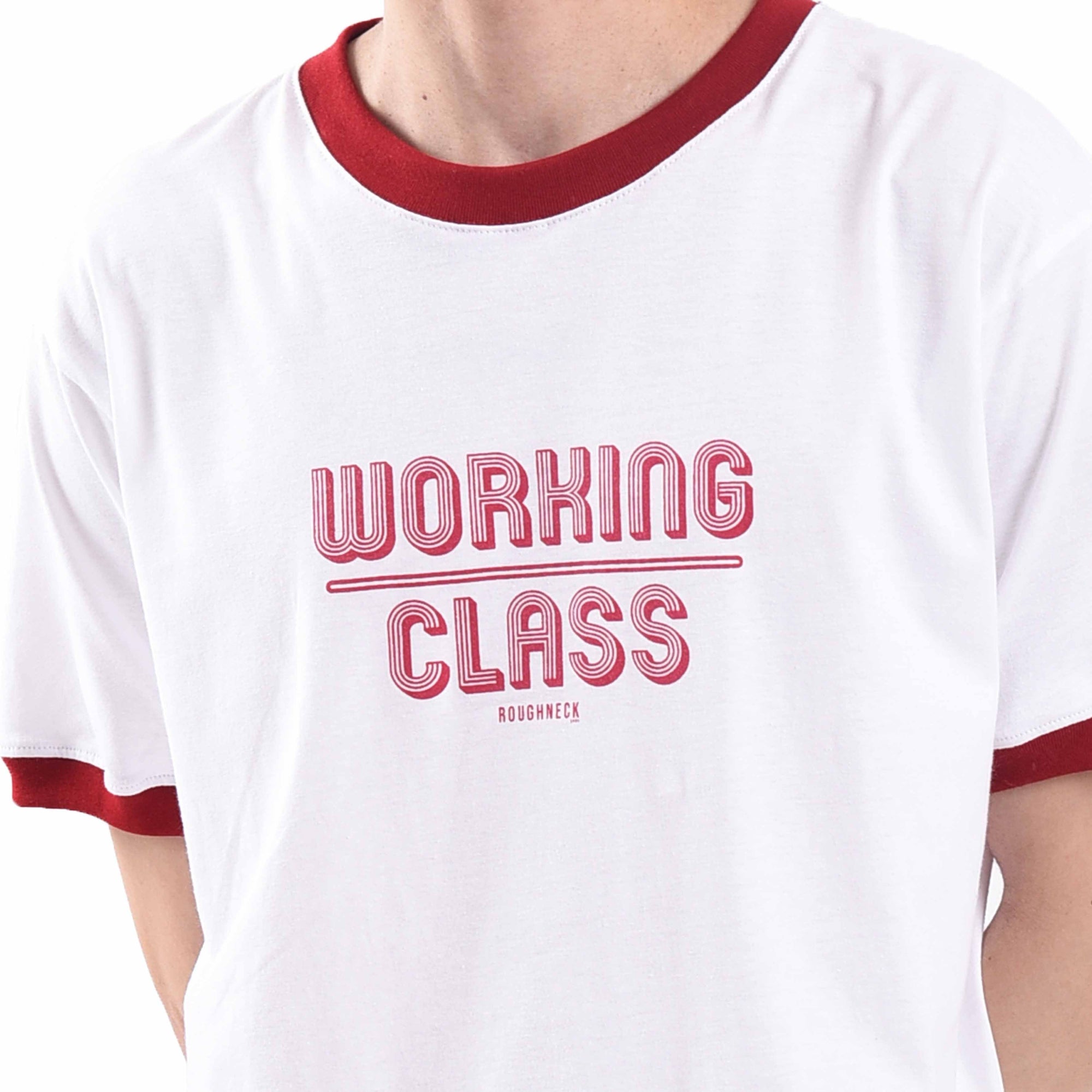 T549 White Red Working Class Tshirt