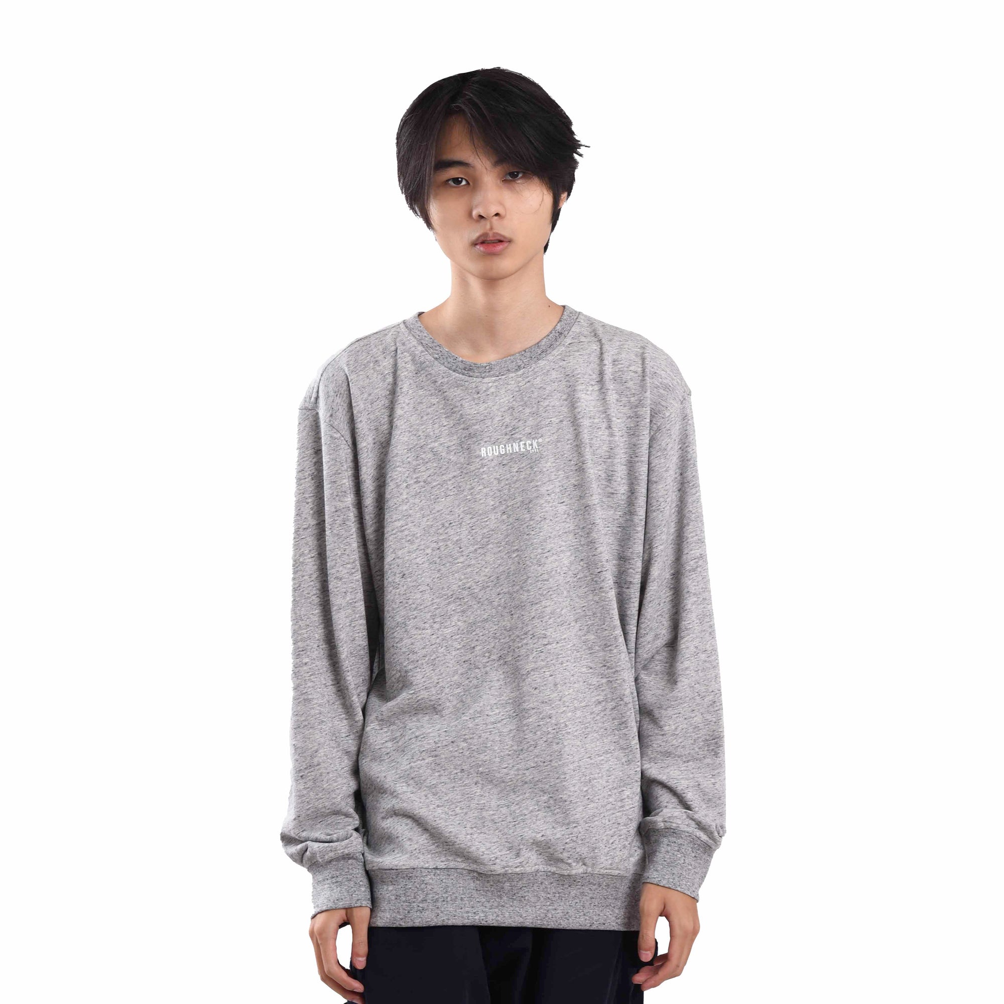 SS278 Misty Grey Mini Sig White Crewneck