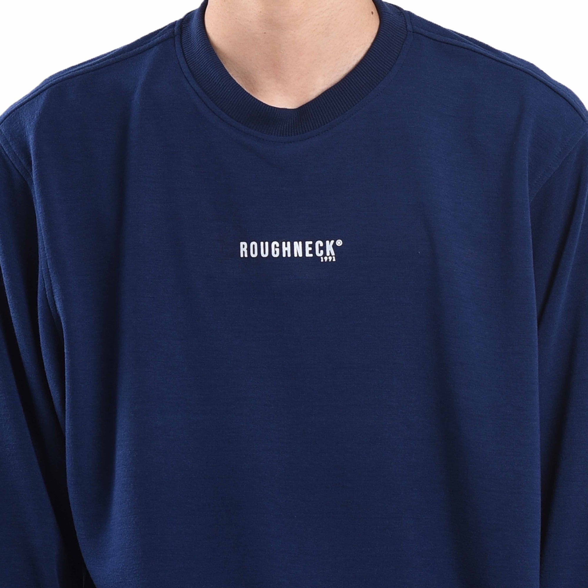 CT014 Navy Mini Sig White Crewneck