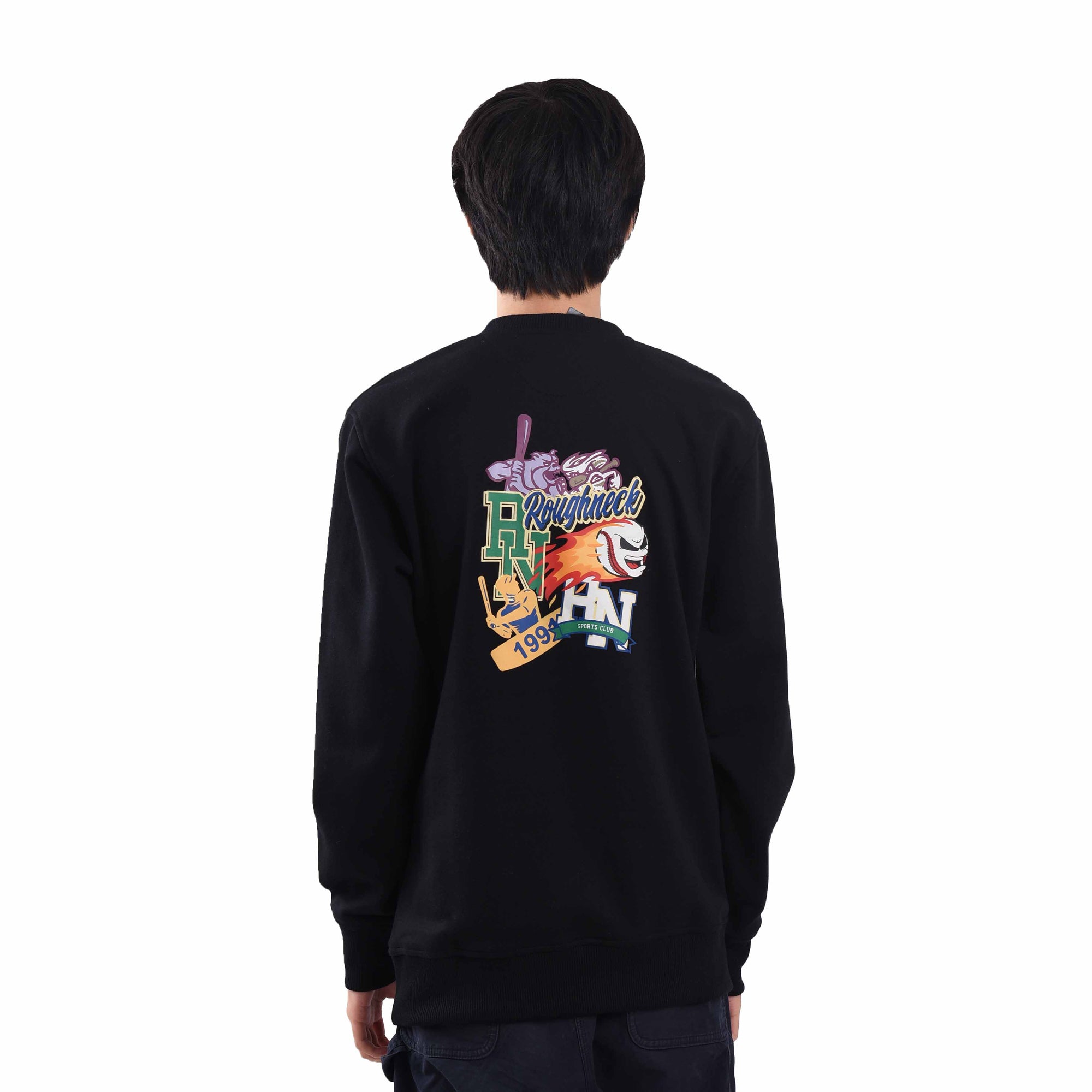 SS315 Black Anger Baseball Crewneck