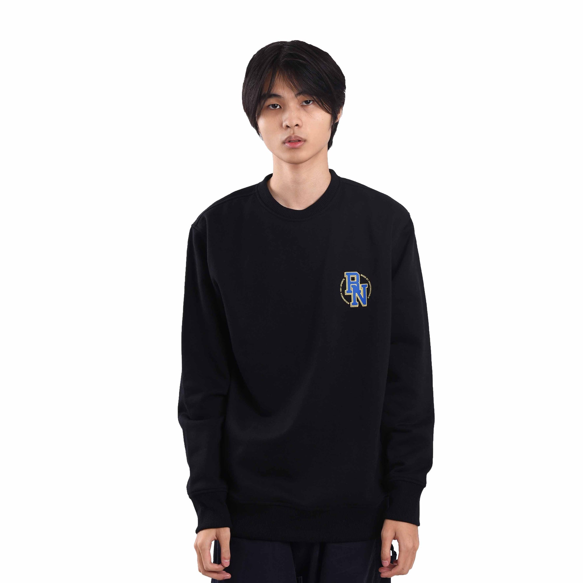 SS315 Black Anger Baseball Crewneck